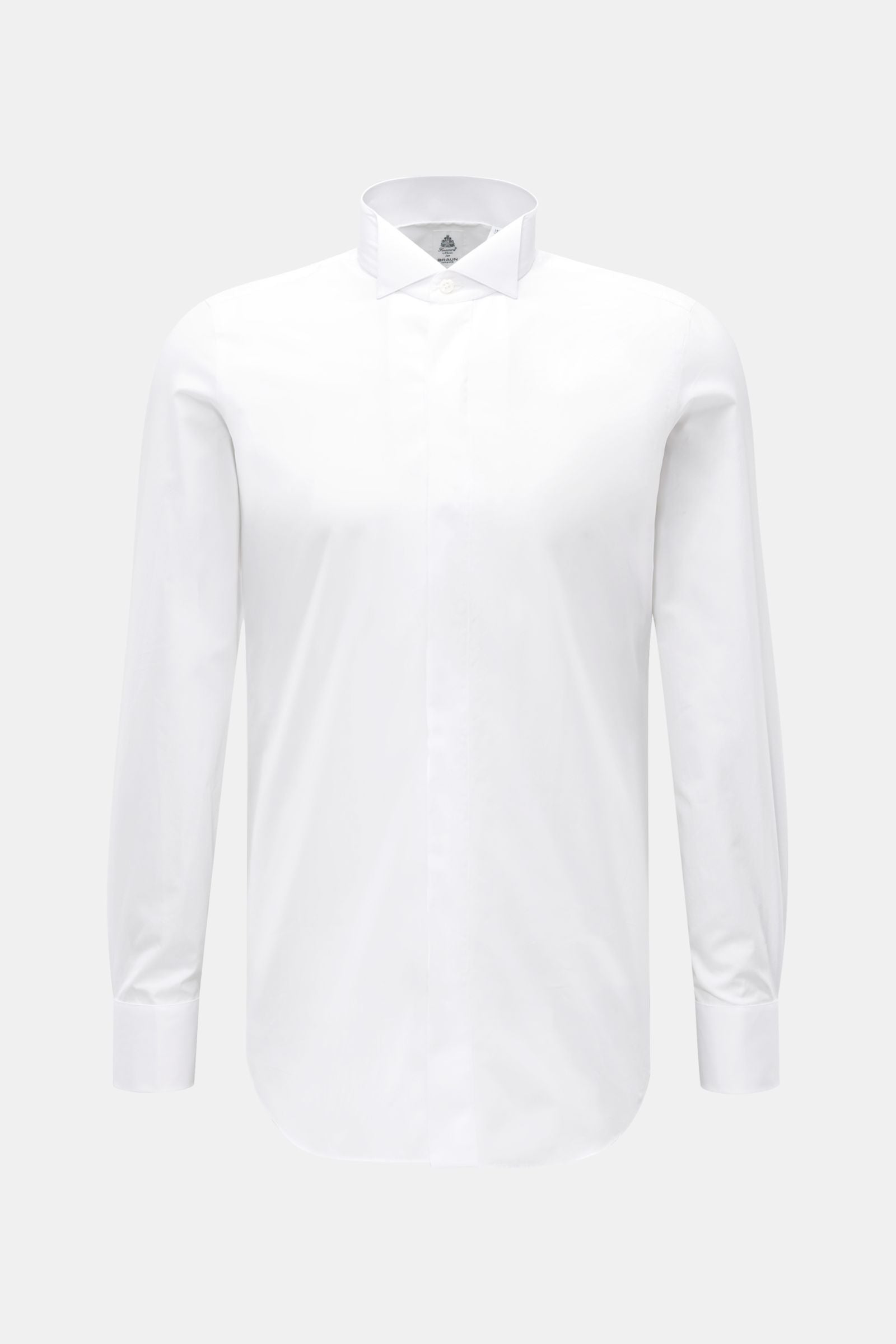 Finamore Tuxedo shirt 'Luciano' wing collar - white