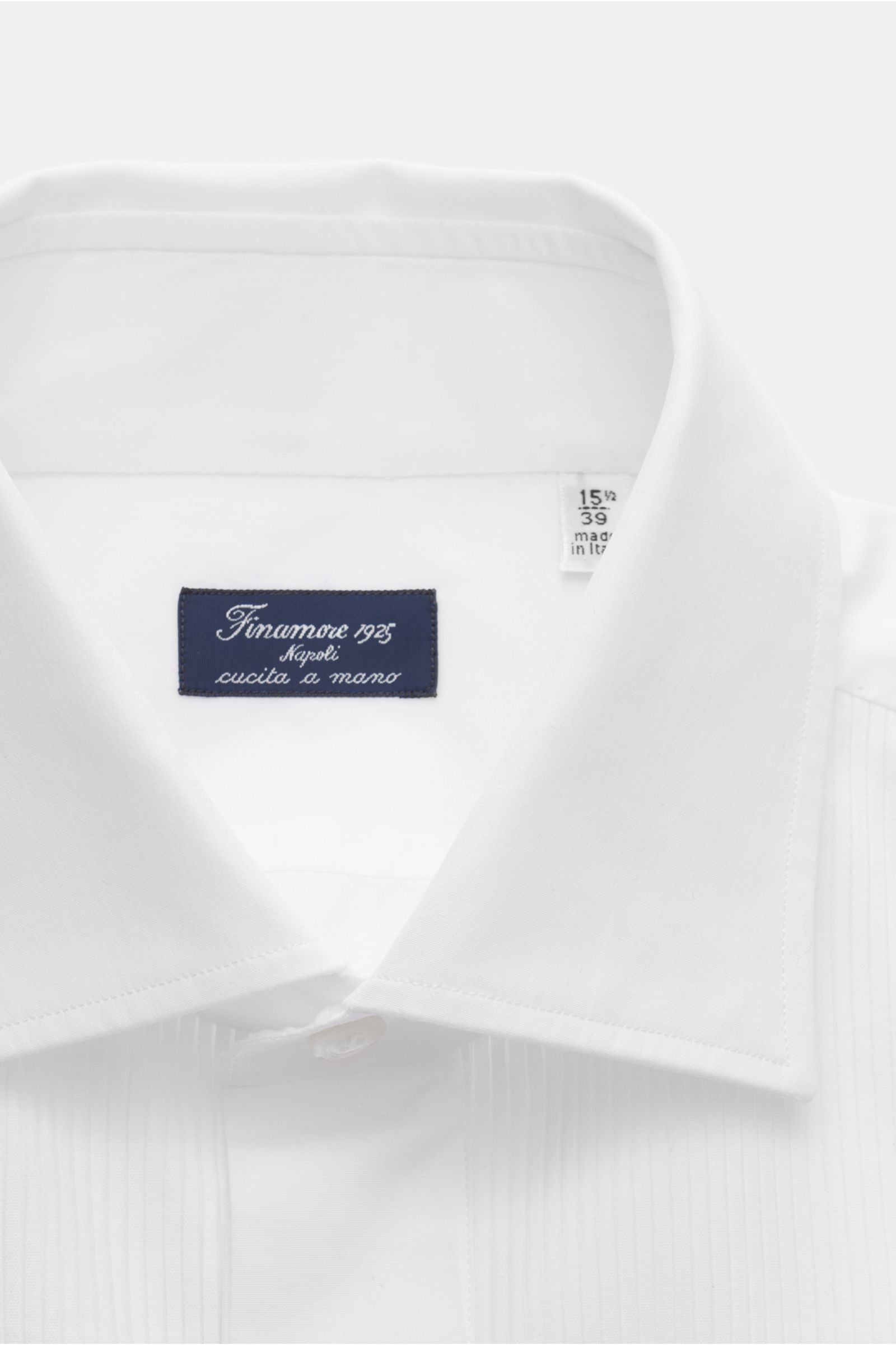 Finamore Tuxedo shirt 'Luigi Napoli' Kent collar - white