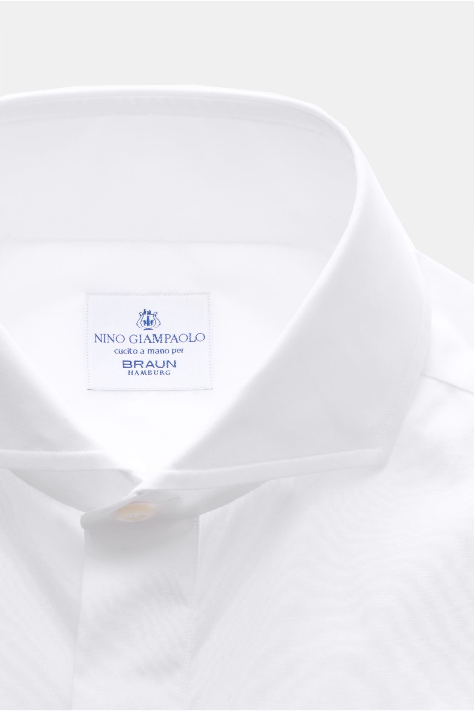 Giampaolo Tuxedo shirt shark collar - white