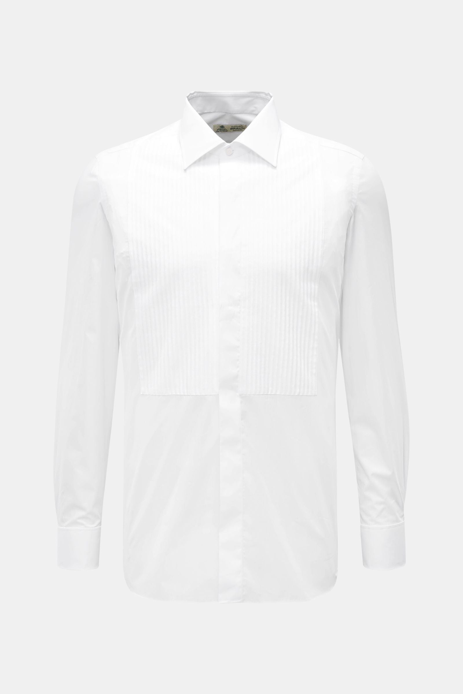 Borrelli Tuxedo shirt 'Quinto' Kent collar - white 2