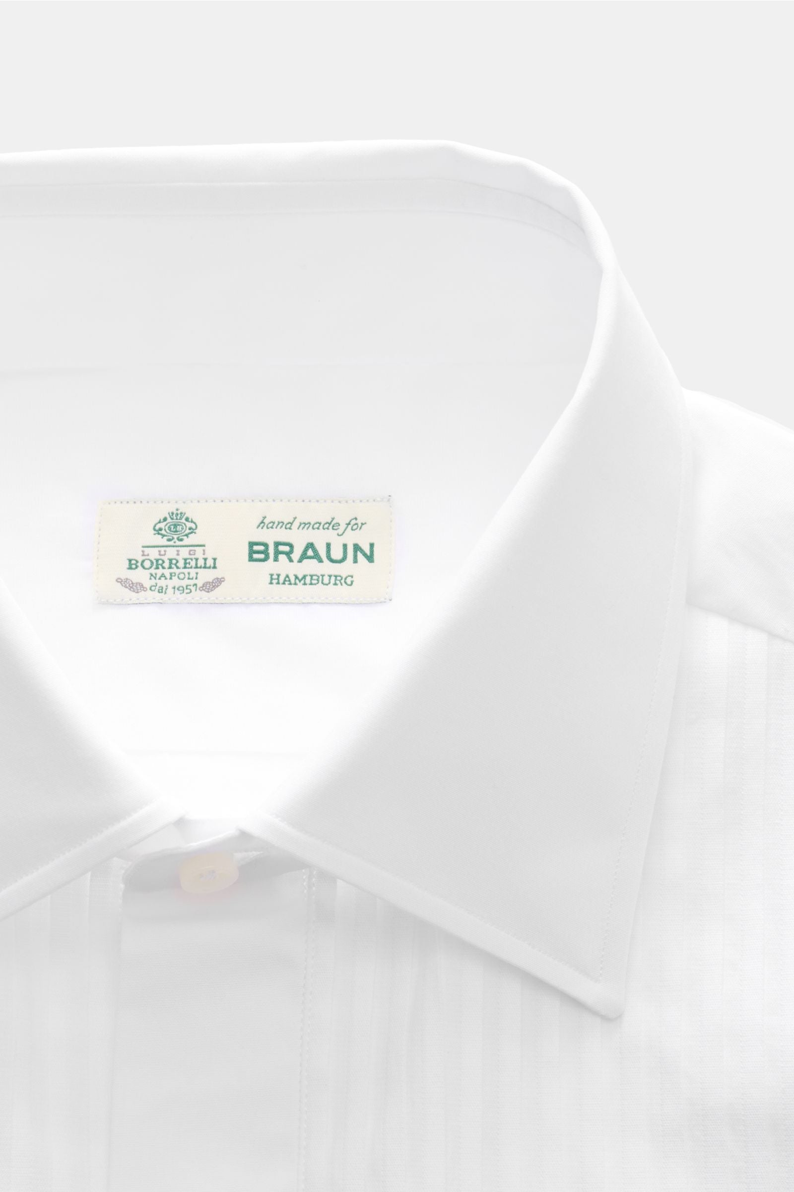 Borrelli Tuxedo shirt 'Quinto' Kent collar - white 2