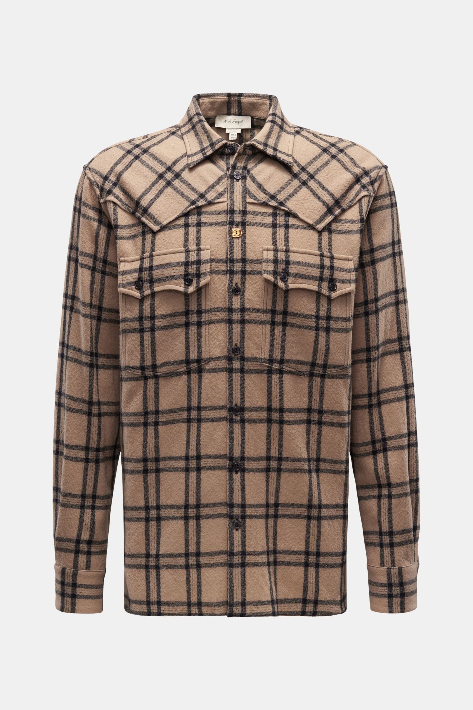 Nick Fouquet Casual shirt slim collar - checked