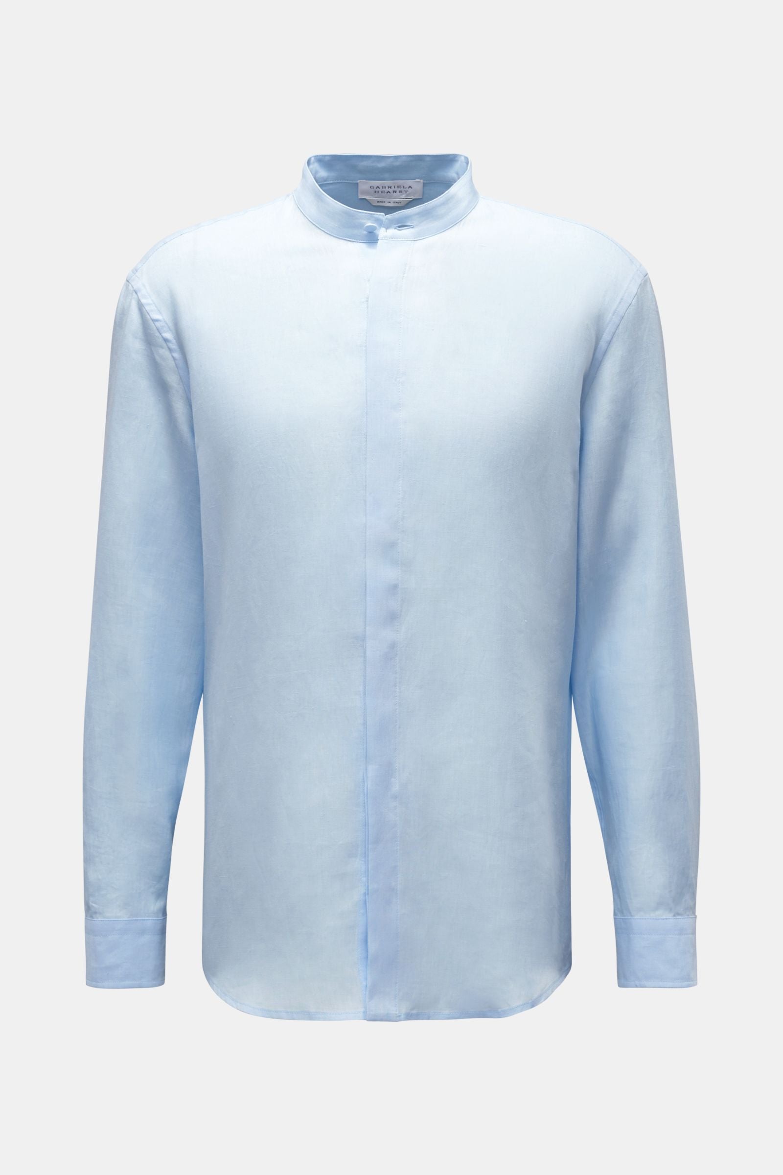 Gabriela Hearst Linen shirt 'Ollie' grandad collar - light blue