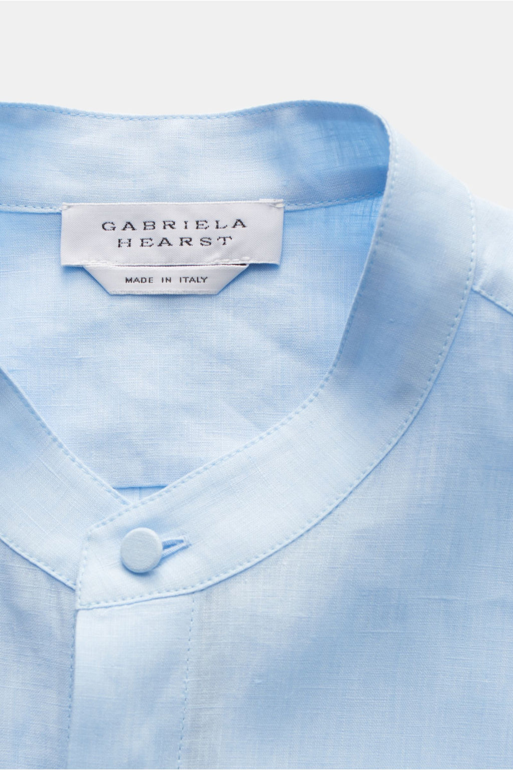 Gabriela Hearst Linen shirt 'Ollie' grandad collar - light blue