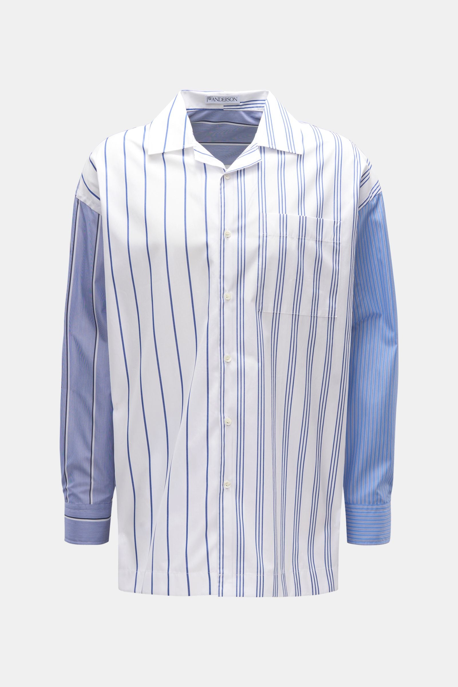 JW Anderson Casual shirt Cuban collar navy/smoky - striped