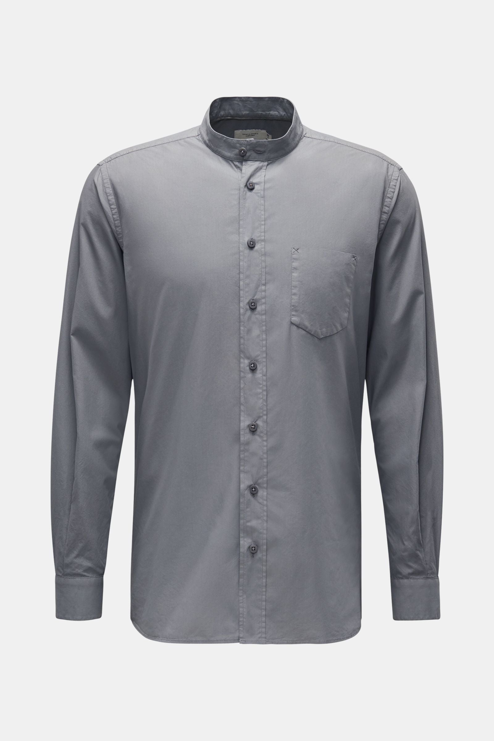 Weber+Weber Casual shirt 'Vintage Popeline Collar Shirt' grandad collar - grey