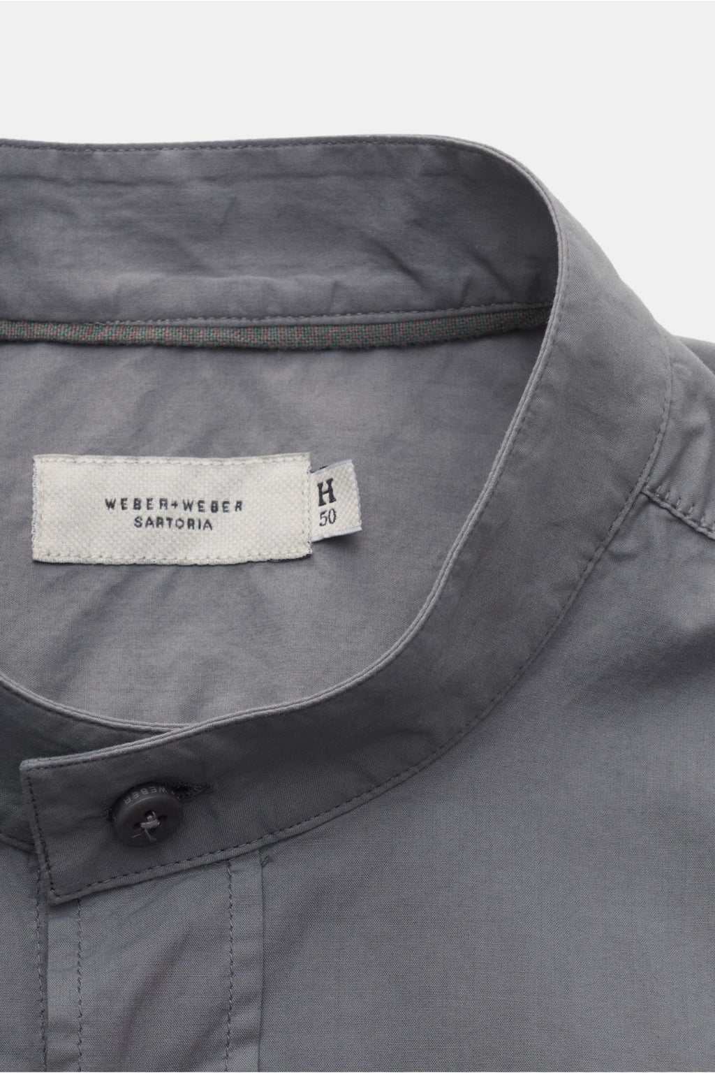 Weber+Weber Casual shirt 'Vintage Popeline Collar Shirt' grandad collar - grey