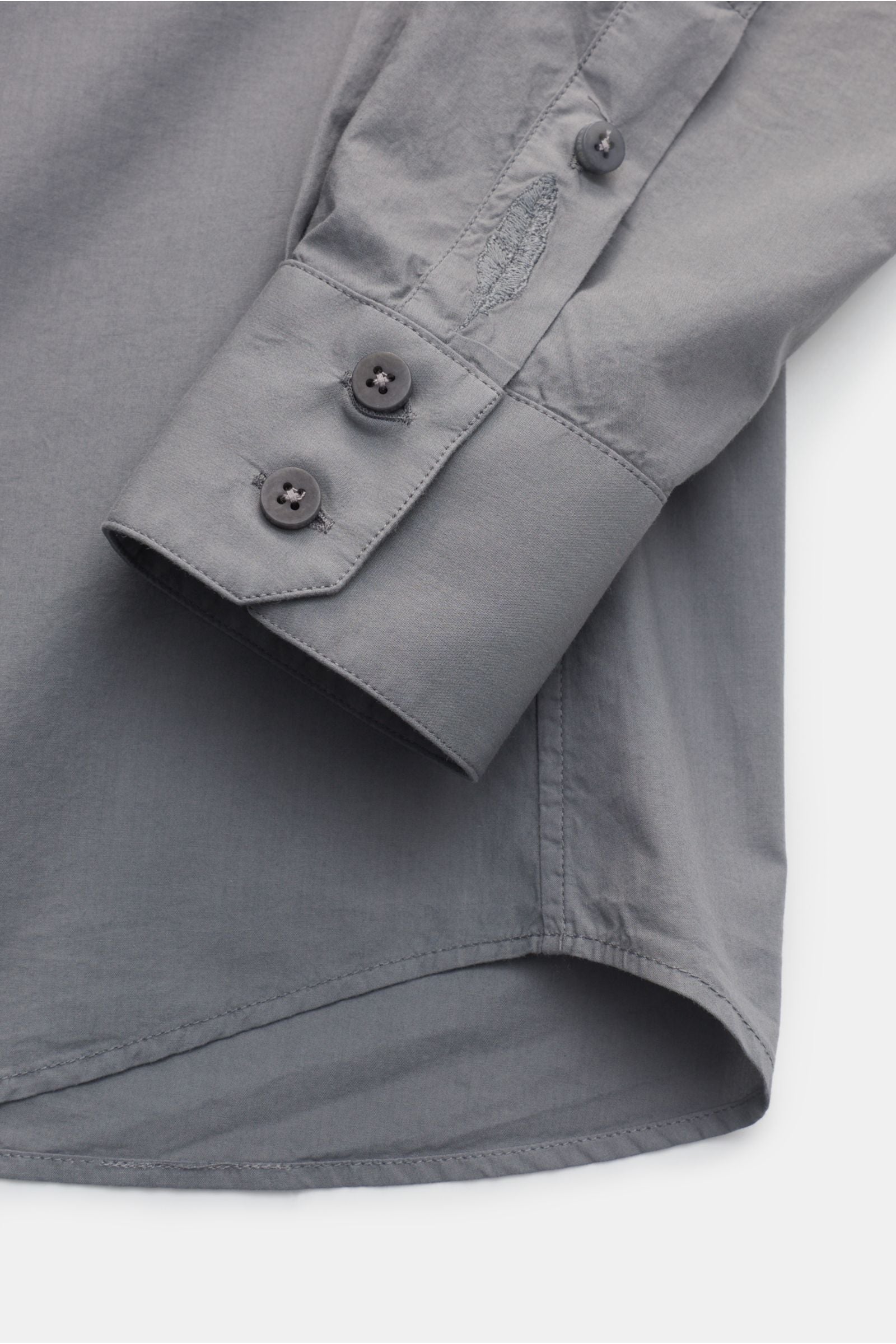 Weber+Weber Casual shirt 'Vintage Popeline Collar Shirt' grandad collar - grey