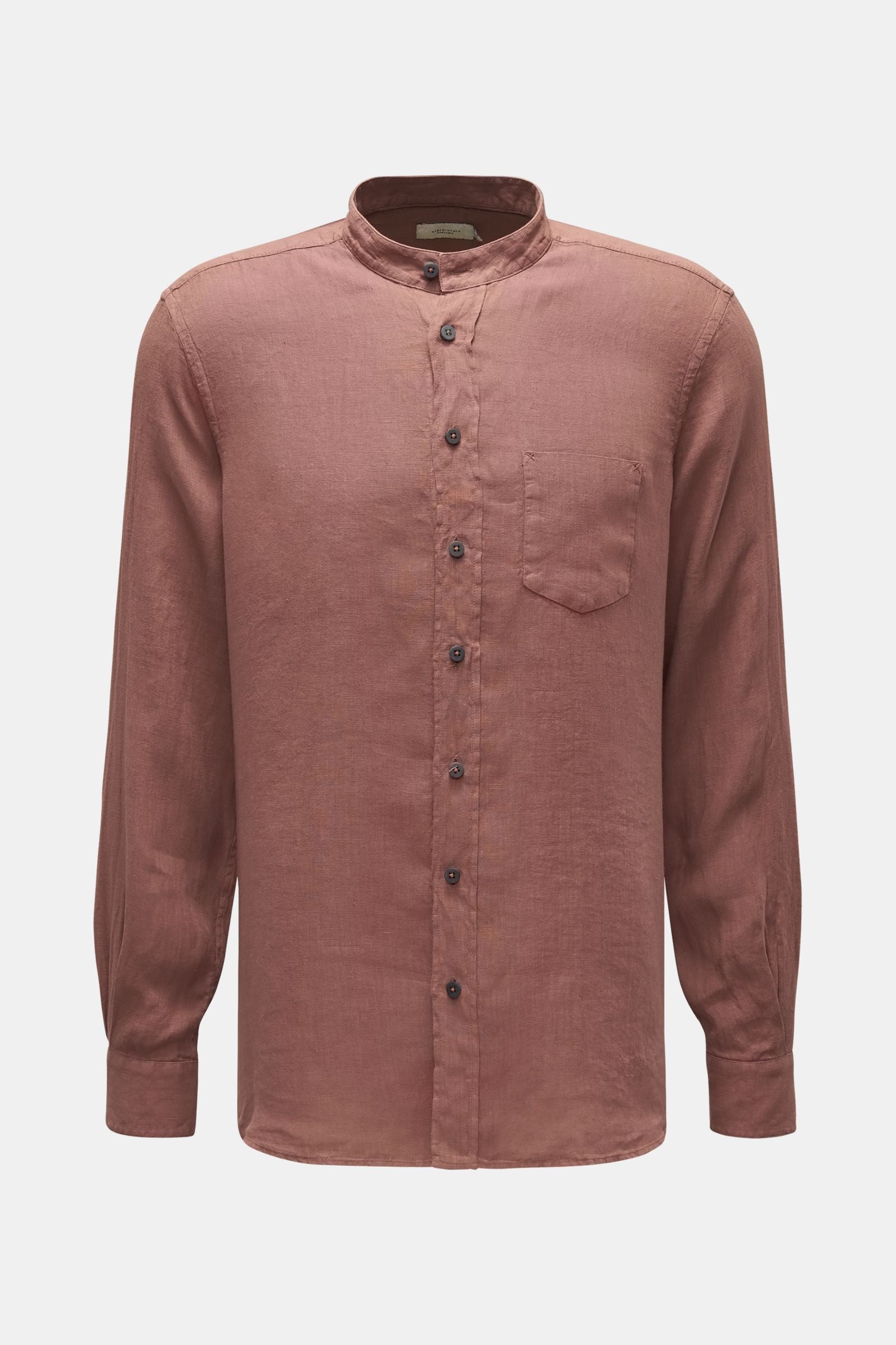 Weber+Weber Linen shirt 'Linen Collar Shirt' grandad collar - pink