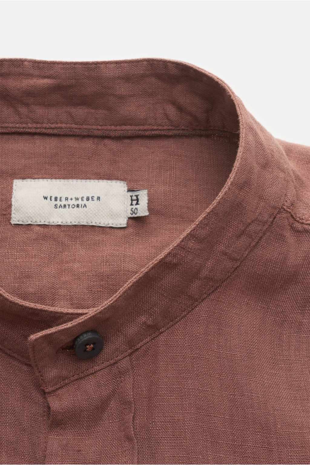 Weber+Weber Linen shirt 'Linen Collar Shirt' grandad collar - pink