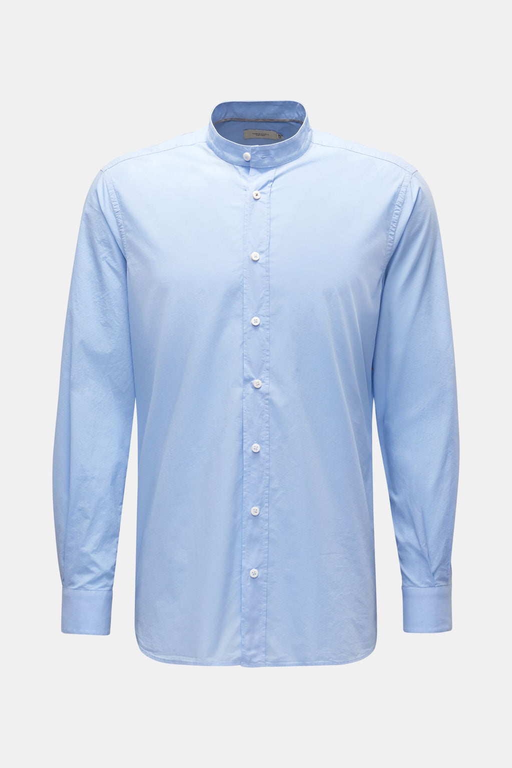 Weber+Weber Casual shirt 'Vintage Popeline Plain Collar Shirt' grandad collar - light blue