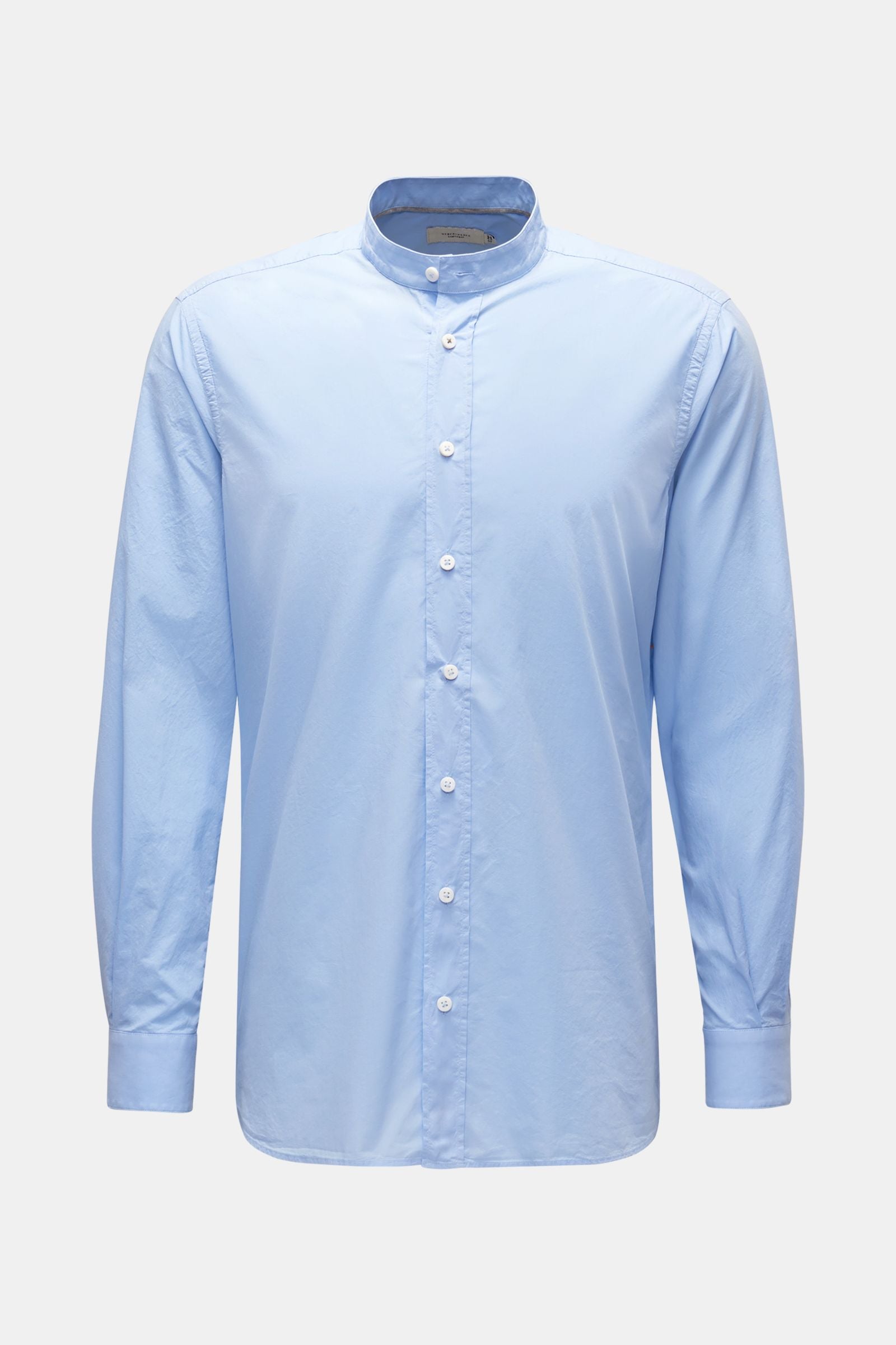 Weber+Weber Casual shirt 'Vintage Popeline Plain Collar Shirt' grandad collar - light blue