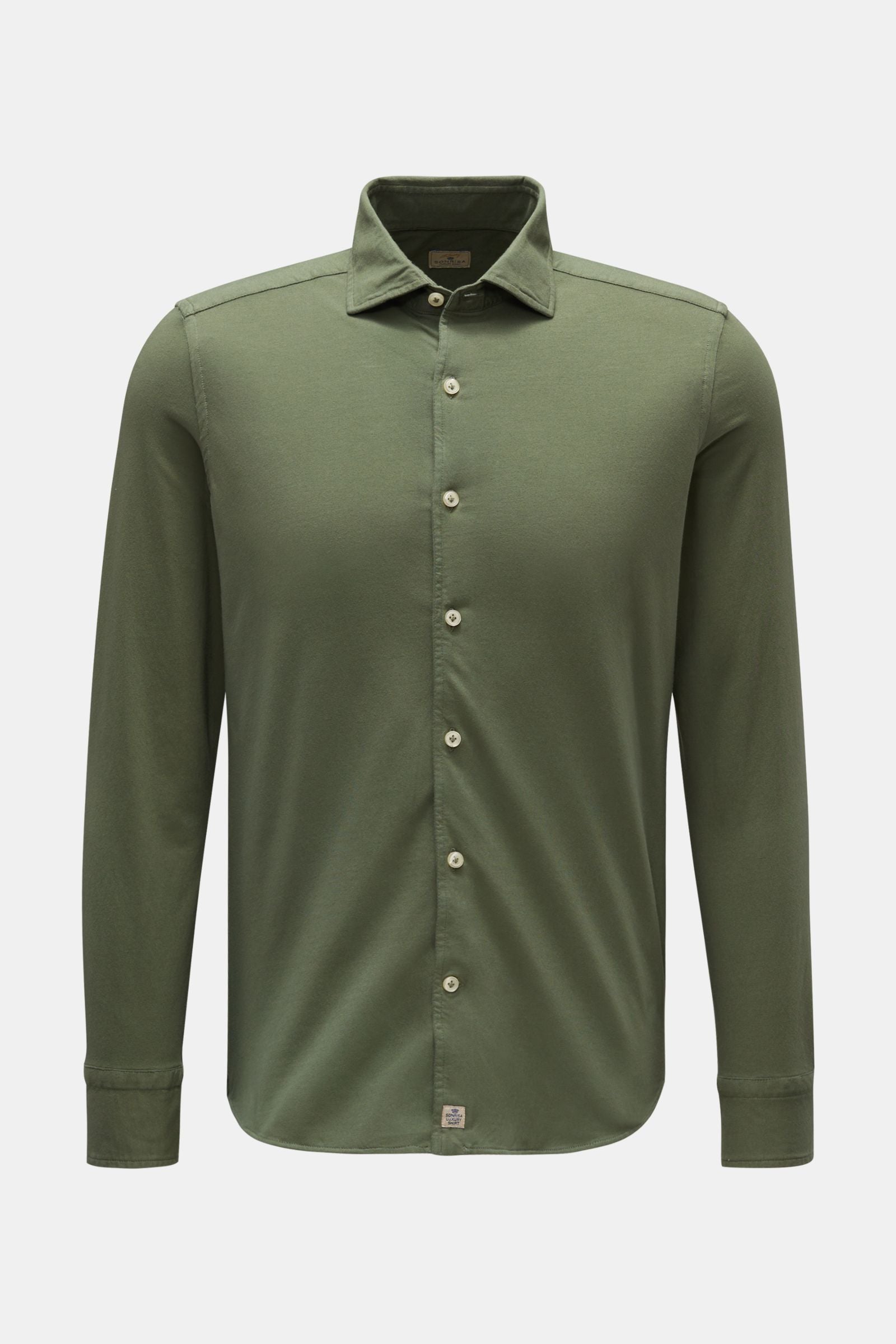 Sonrisa Jersey shirt shark collar - Olive