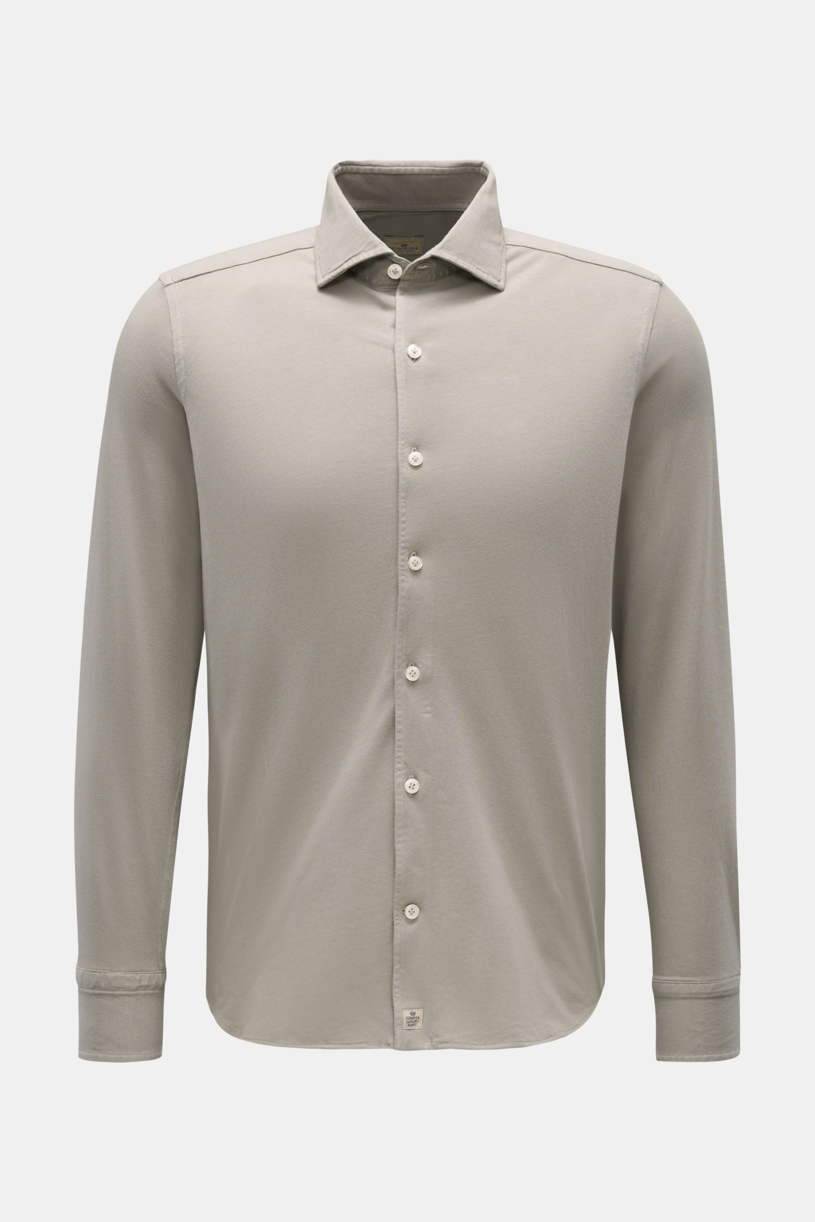 Sonrisa Jersey shirt shark collar - Grey green