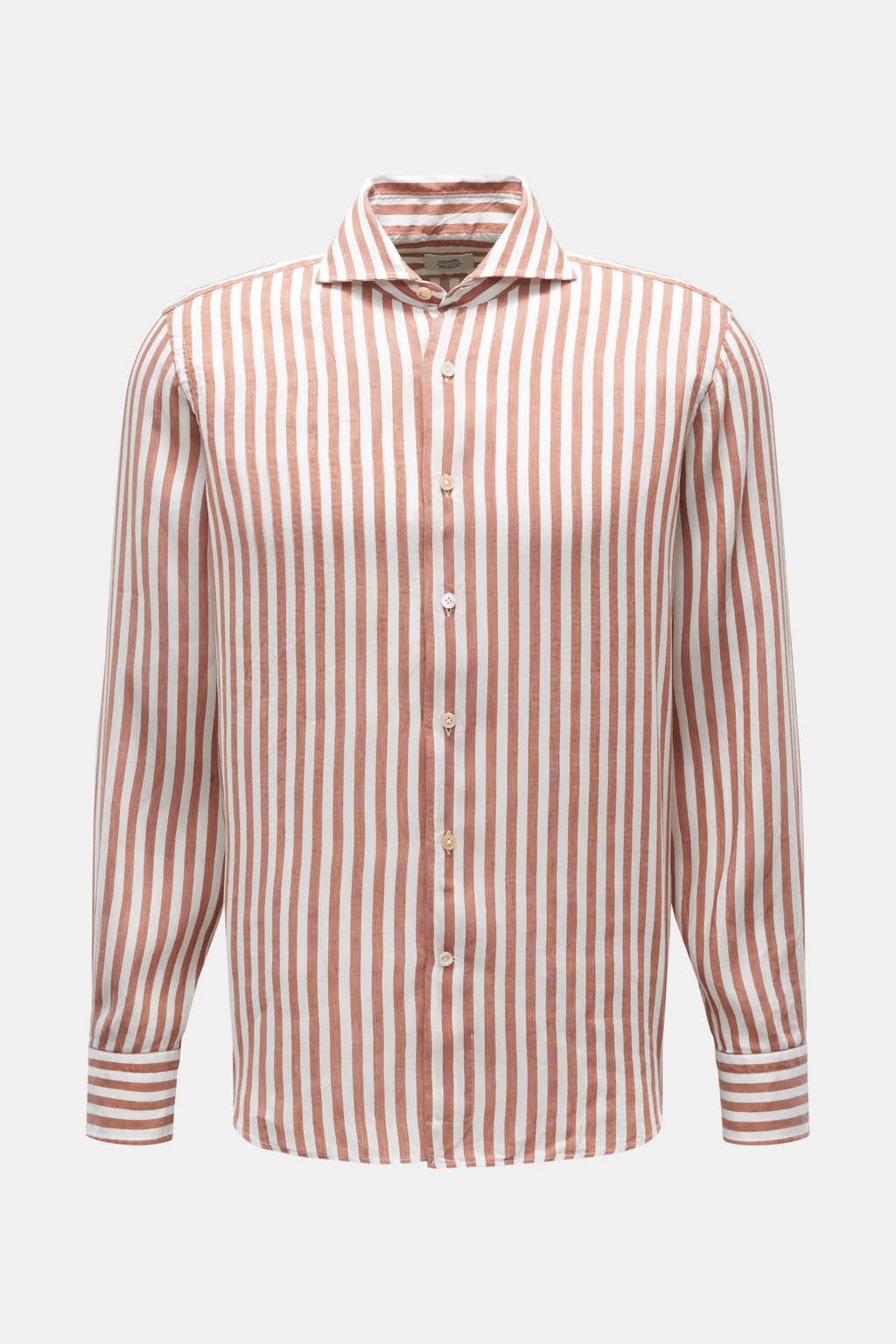 Gherardi Casual shirt shark collar brown/off-white - white striped