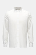 Cruna Seersucker shirt grandad collar - white