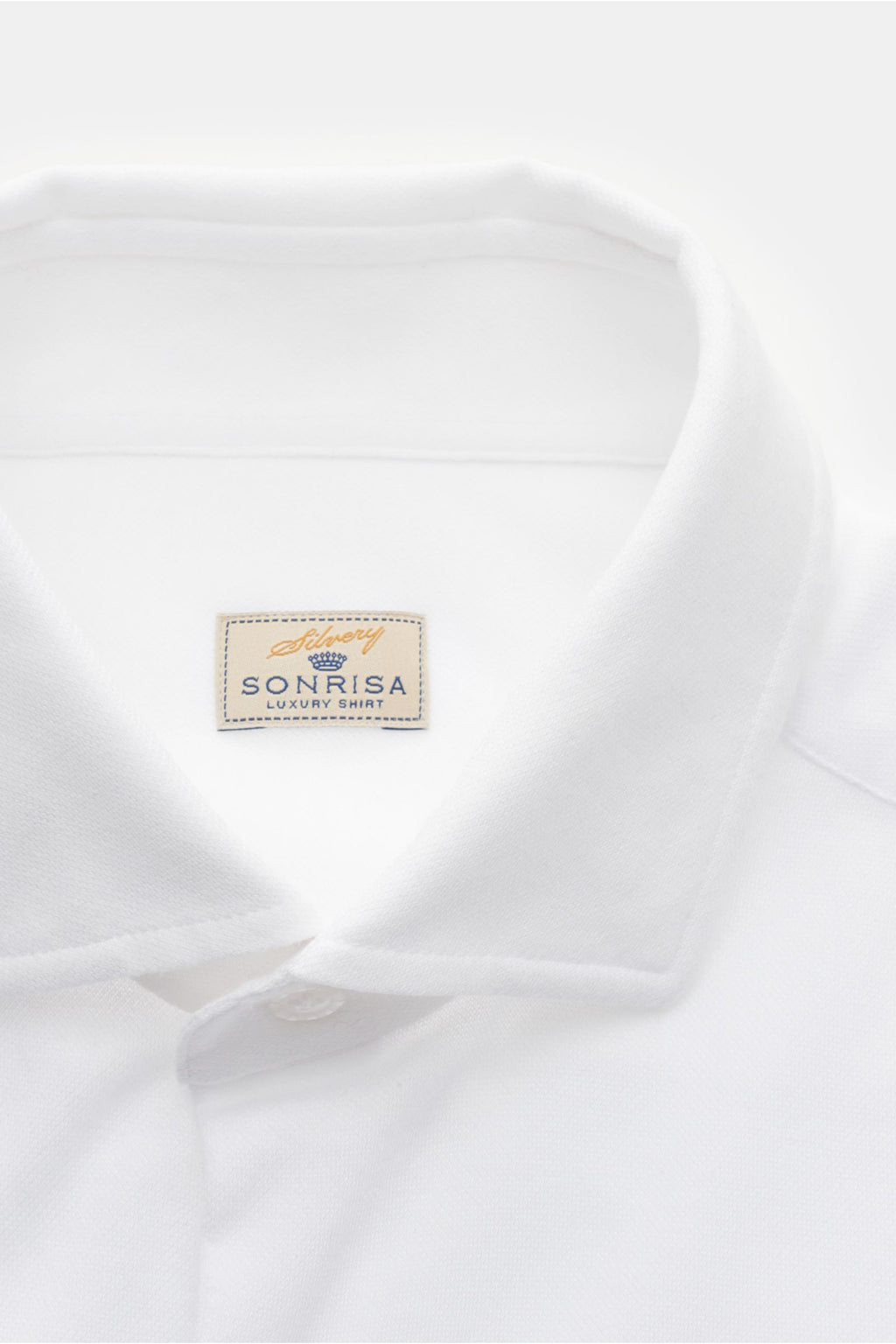 Sonrisa Piqué shirt shark collar - White
