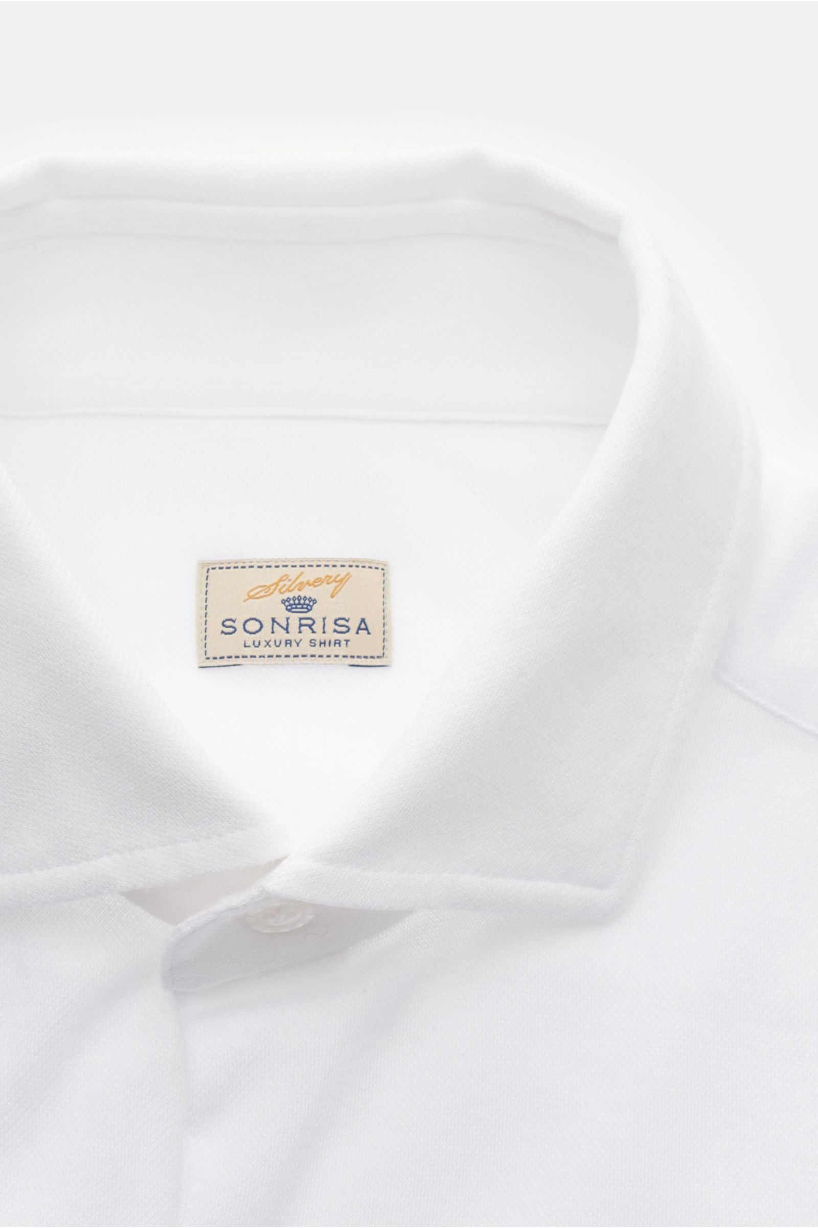 Sonrisa Piqué shirt shark collar - White