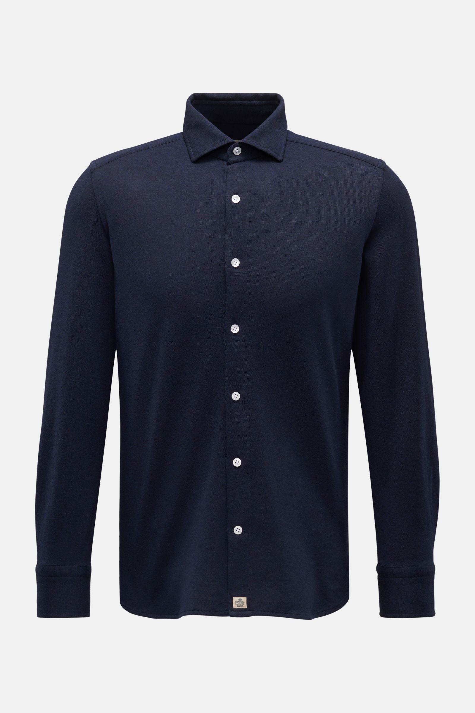 Sonrisa Piqué shirt shark collar - Navy