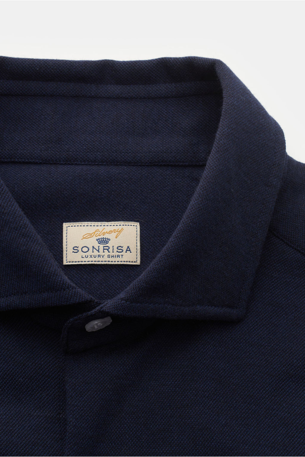 Sonrisa Piqué shirt shark collar - Navy