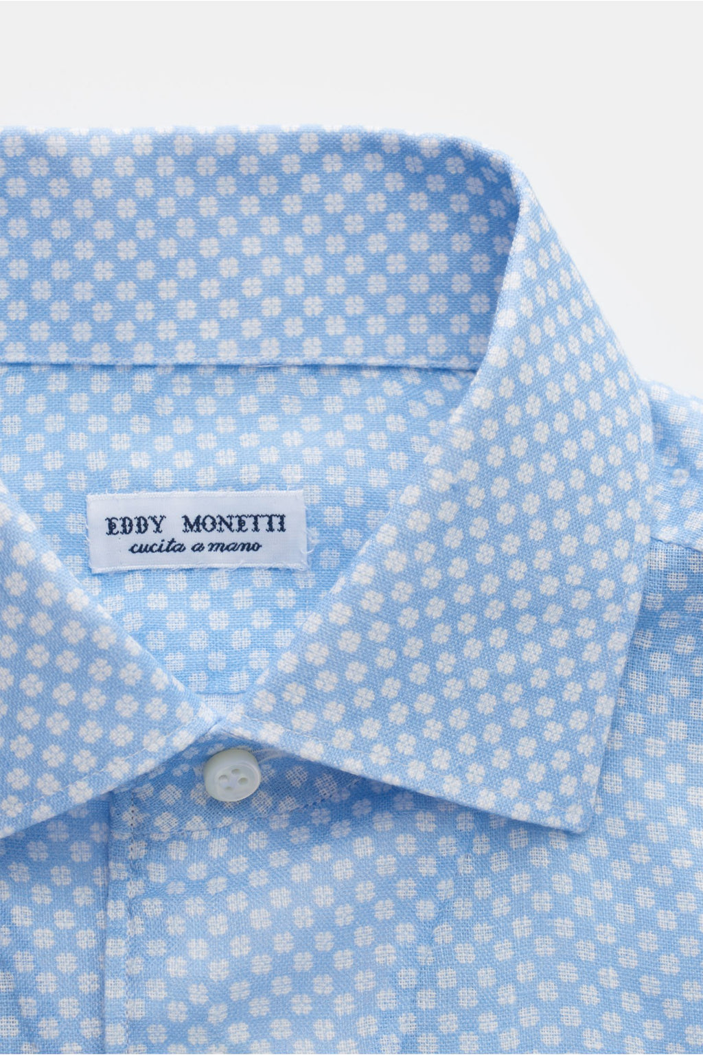 Eddy Monetti Linen shirt Kent collar - patterned