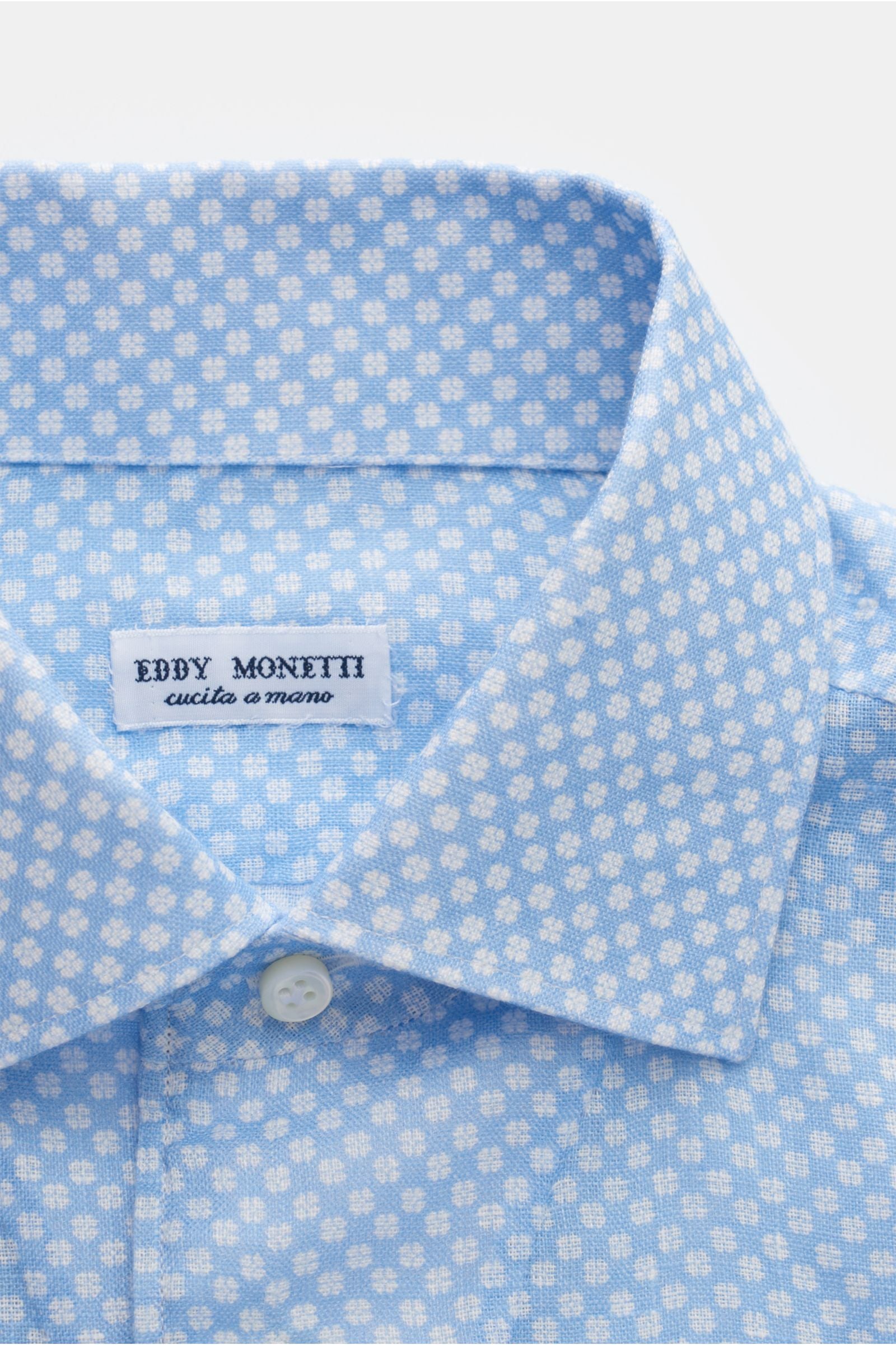 Eddy Monetti Linen shirt Kent collar - patterned