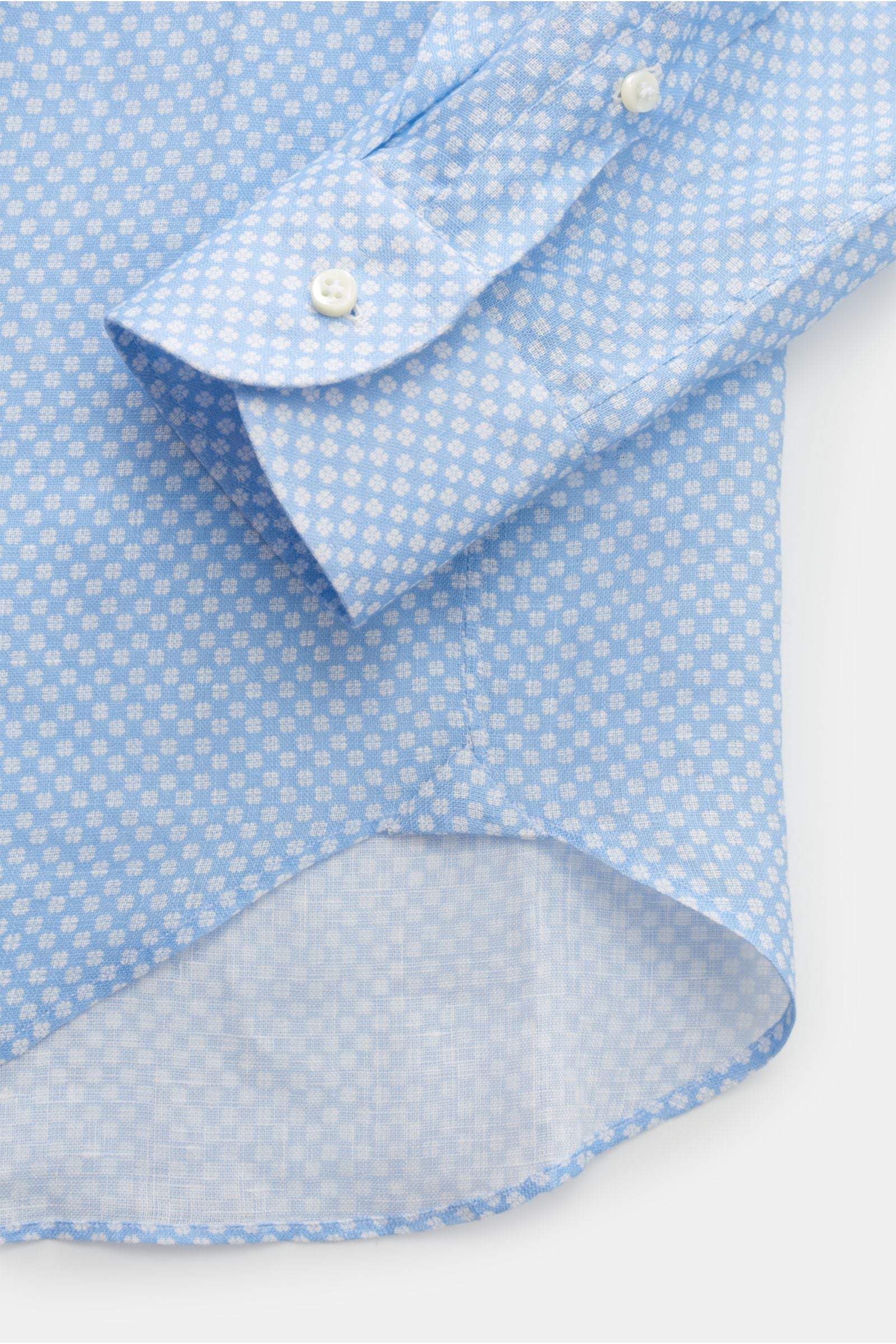 Eddy Monetti Linen shirt Kent collar - patterned
