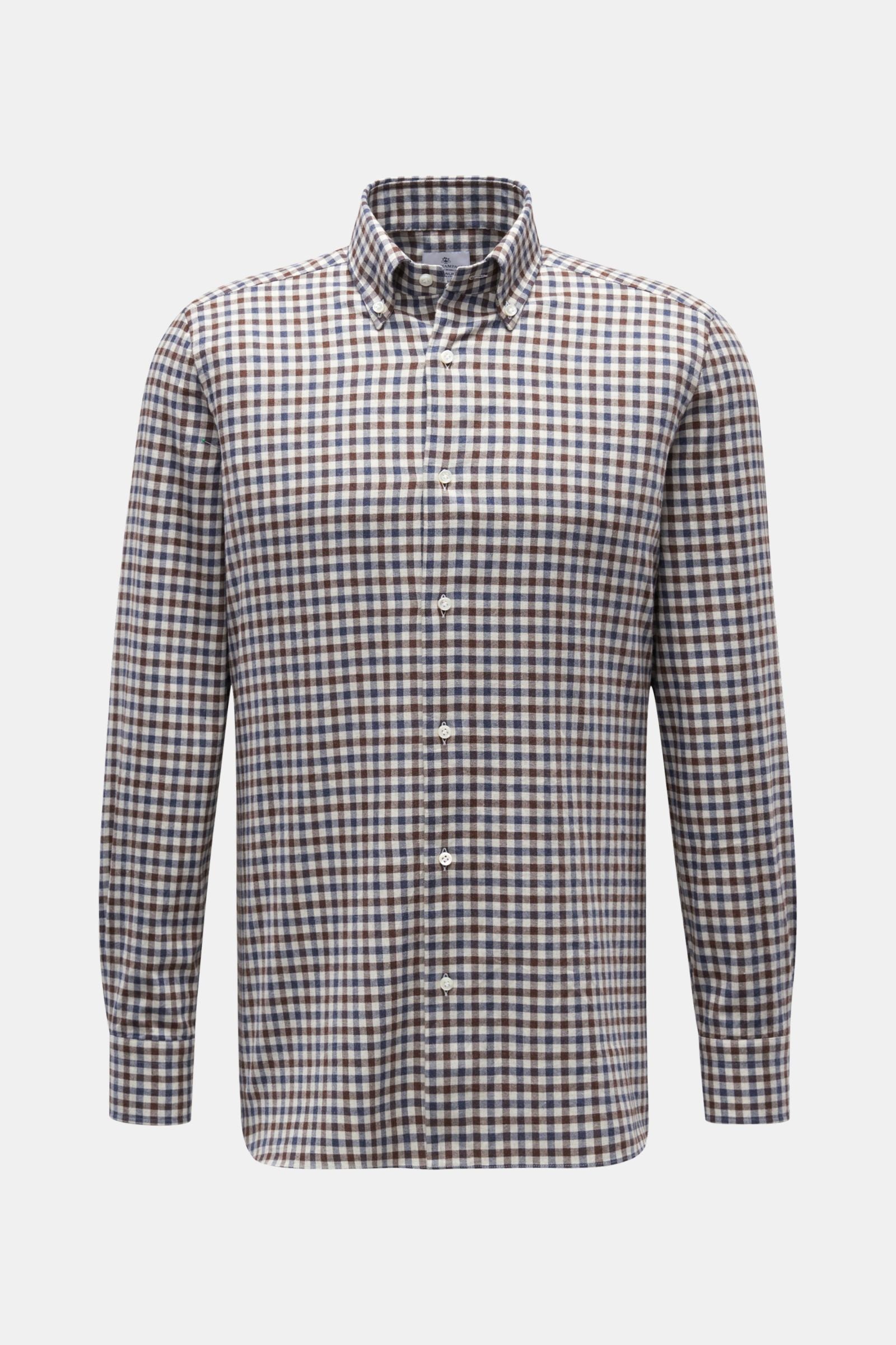Giampaolo Casual shirt button-down collar /white - checked