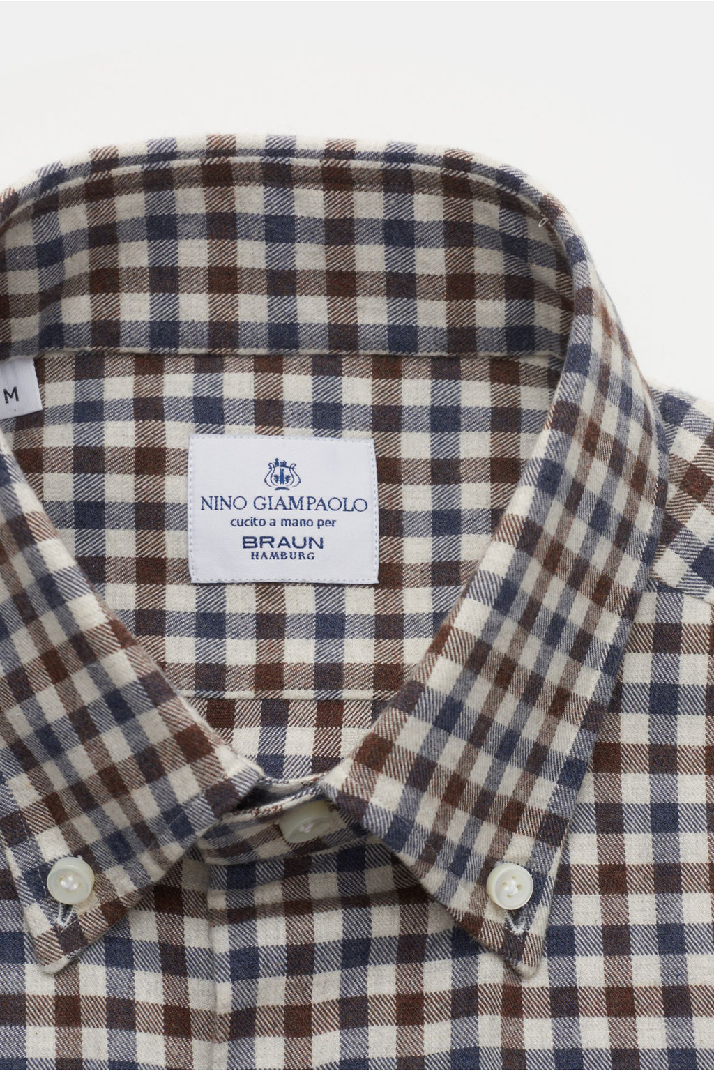 Giampaolo Casual shirt button-down collar /white - checked