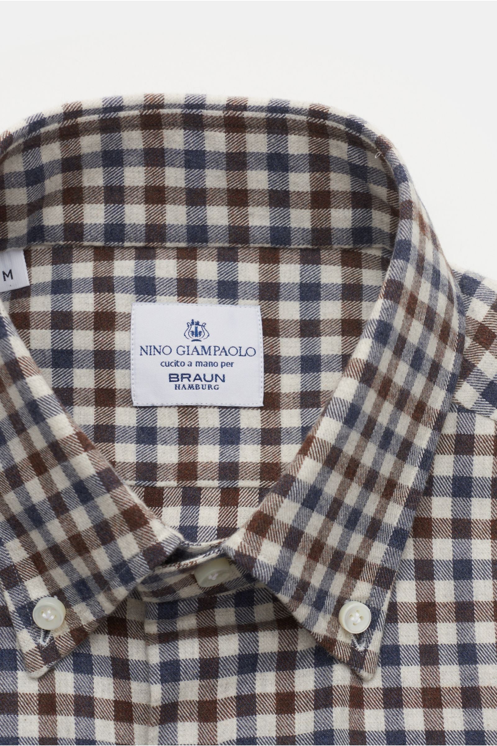 Giampaolo Casual shirt button-down collar /white - checked