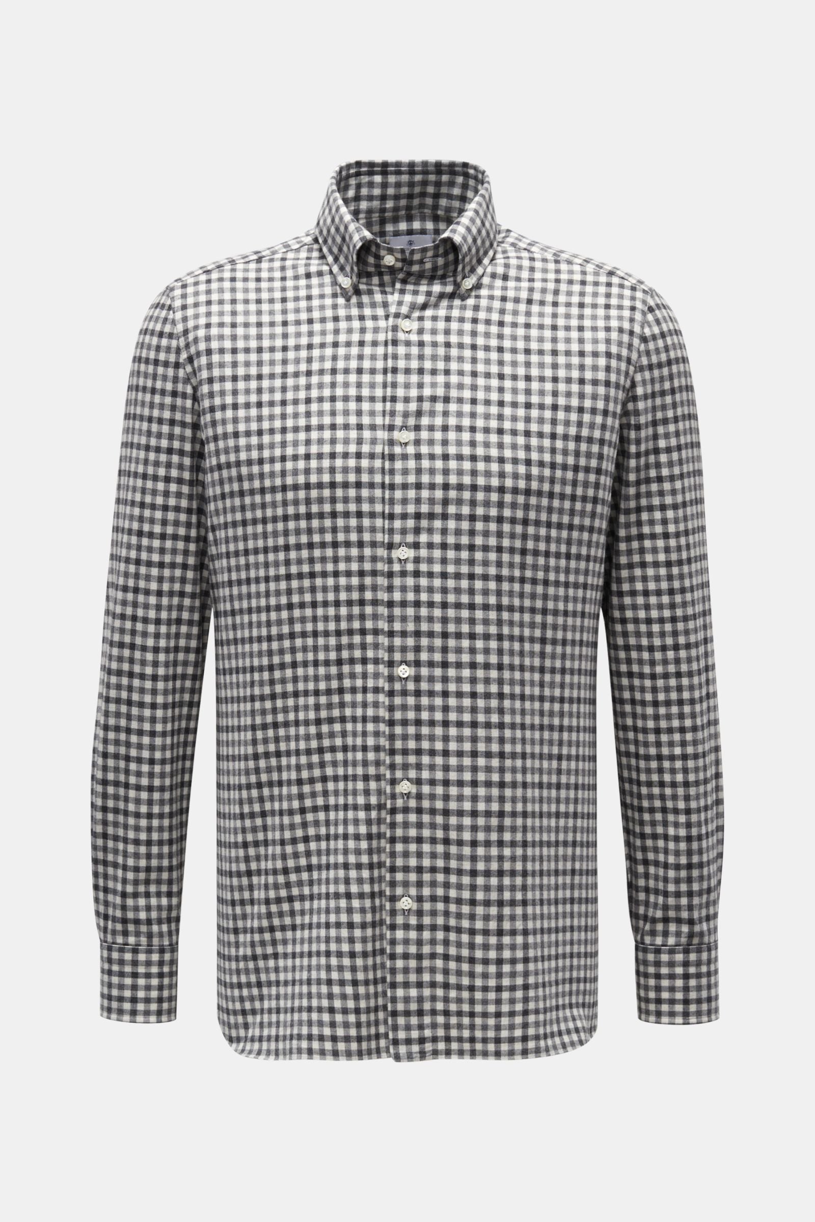 Giampaolo Casual shirt button-down collar /white - checked 2