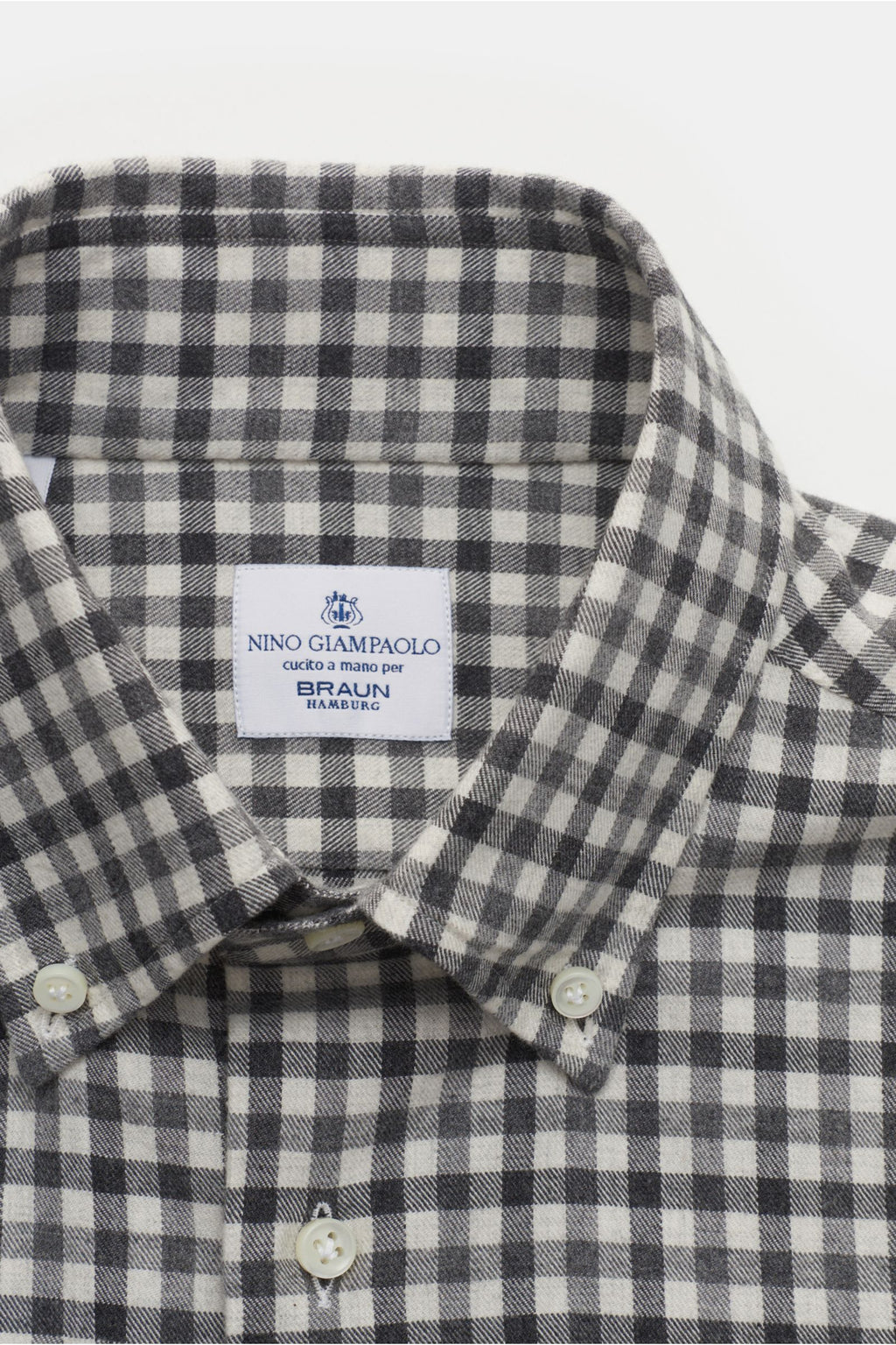 Giampaolo Casual shirt button-down collar /white - checked 2