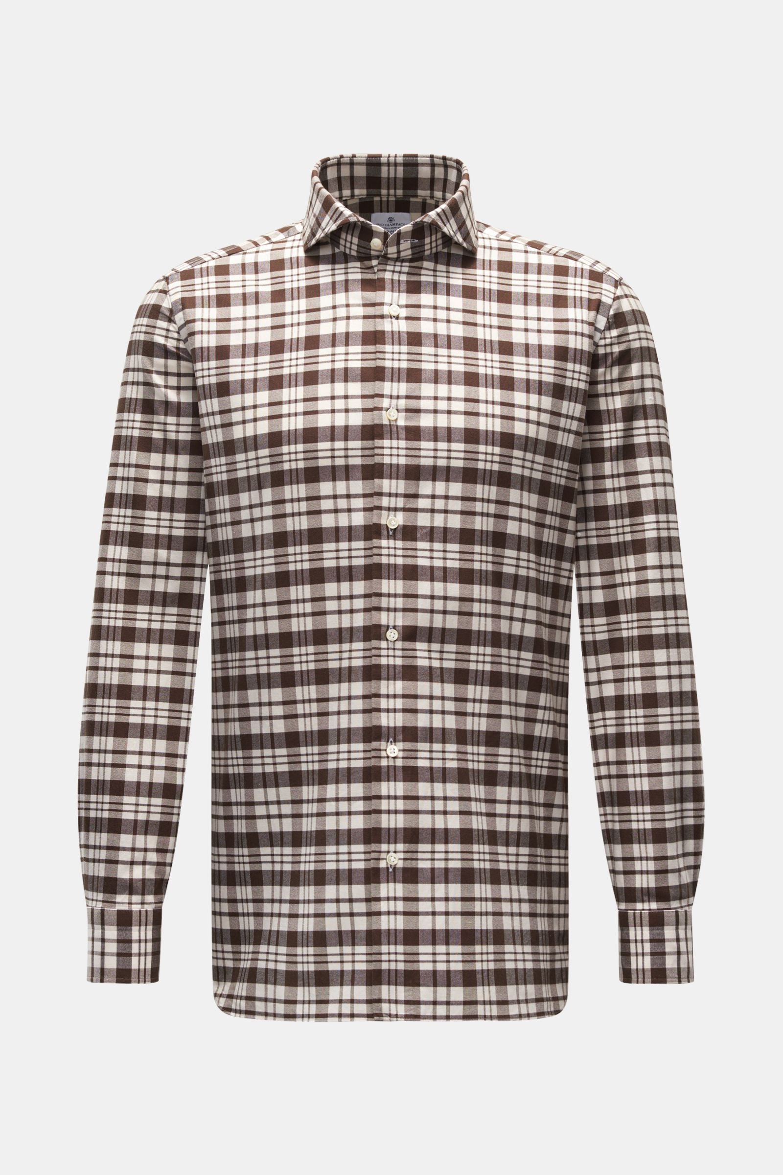 Giampaolo Casual shirt shark collar - Brown