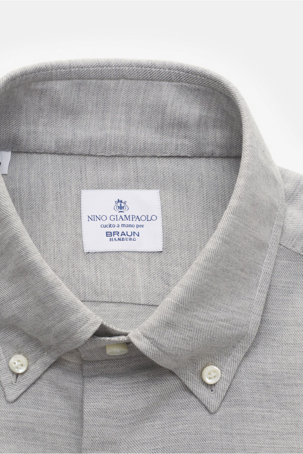 Giampaolo Casual shirt button-down collar h - Light grey
