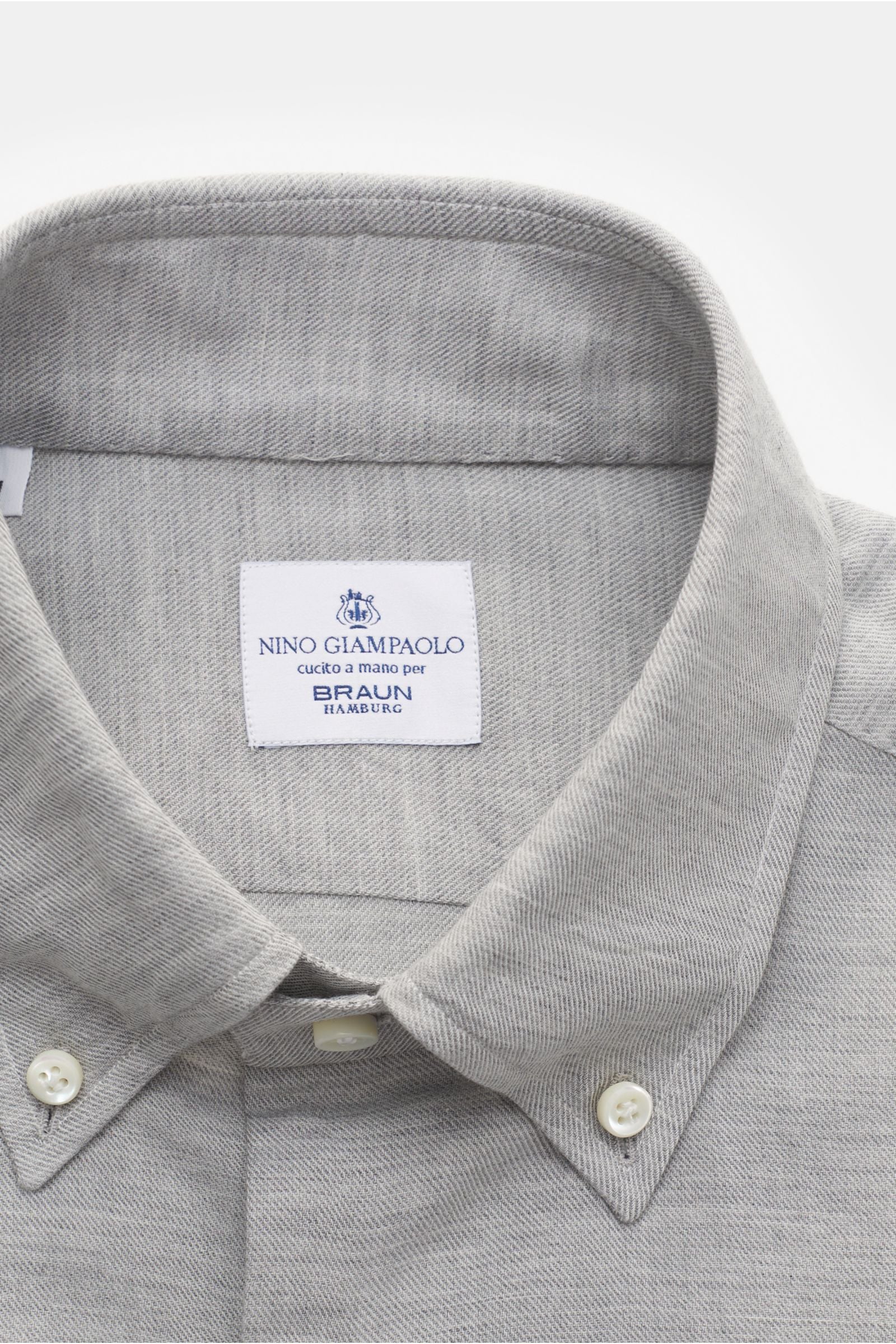 Giampaolo Casual shirt button-down collar h - Light grey