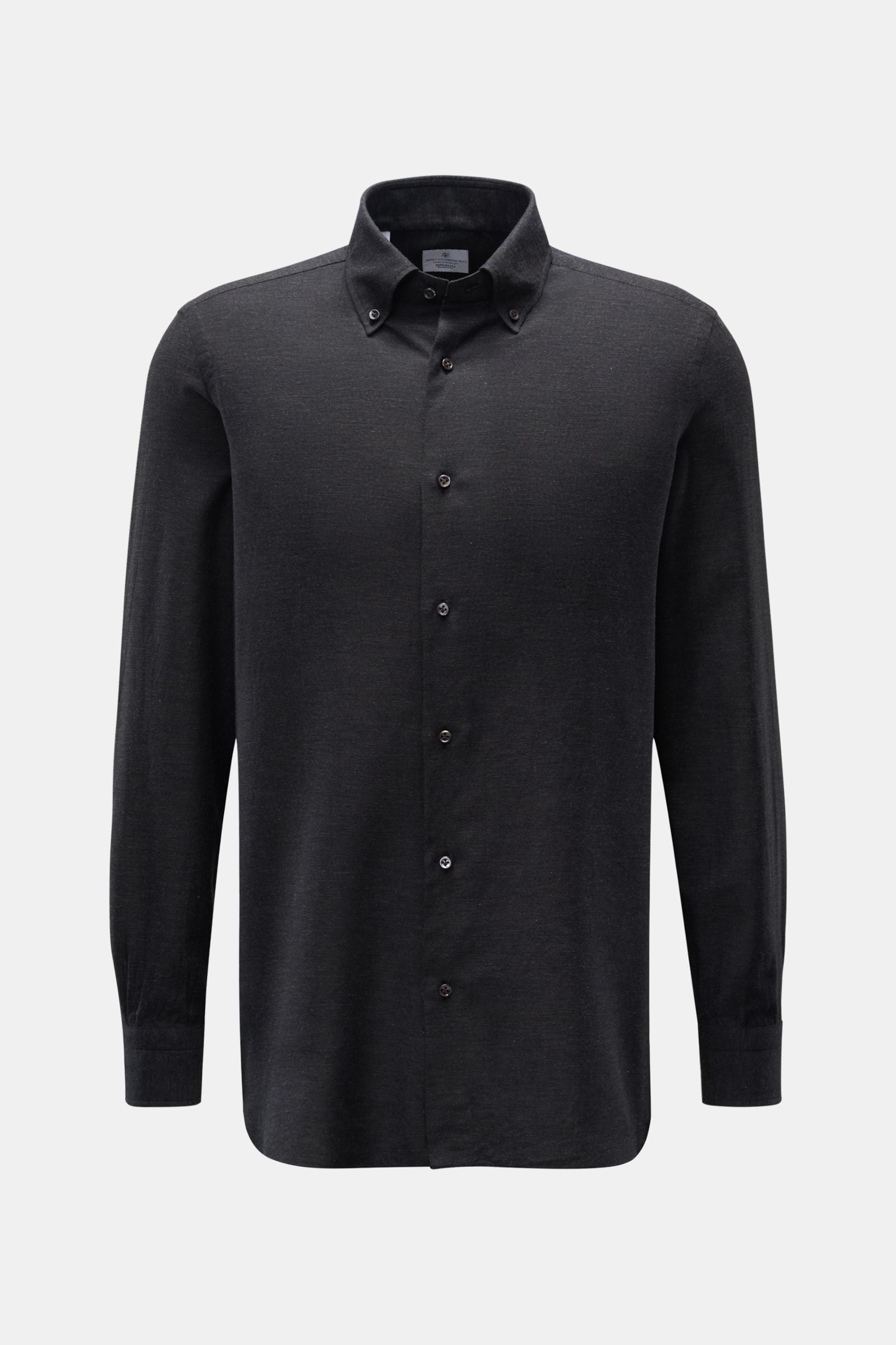 Giampaolo Casual shirt button-down collar h - Anthracite