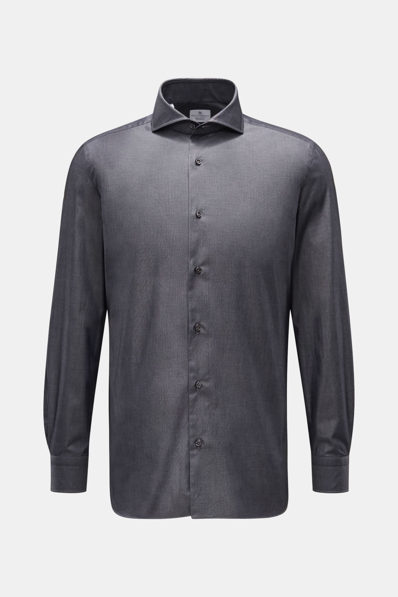 Giampaolo Casual shirt shark collar - dark grey mottled