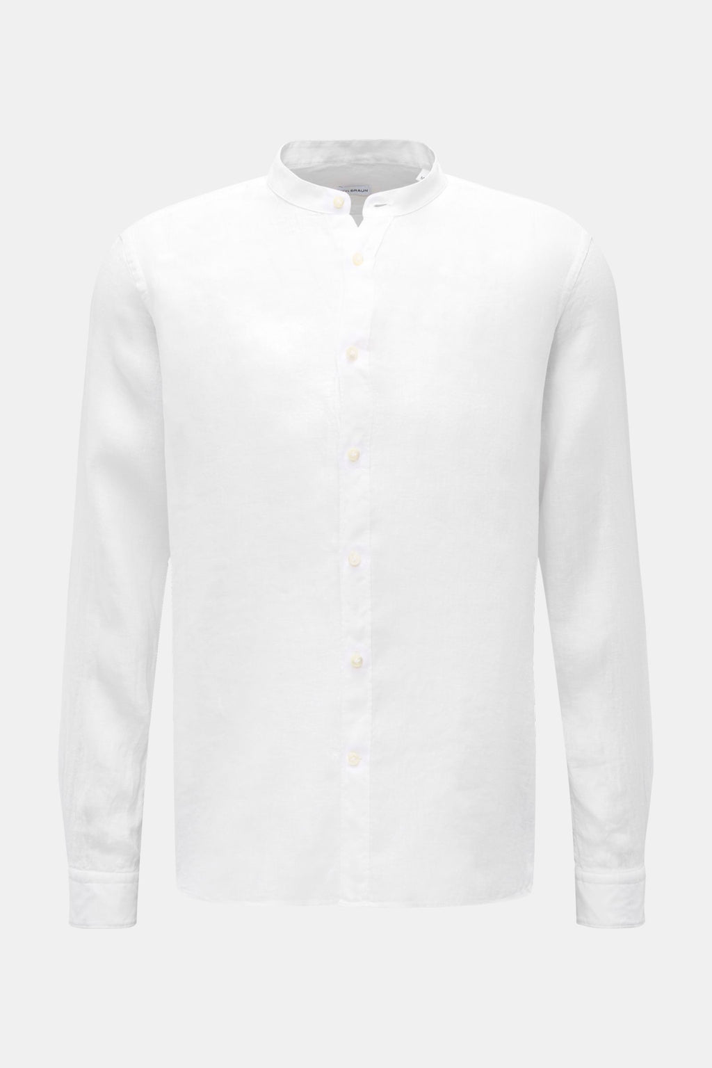 von Braun Linen shirt grandad collar - White
