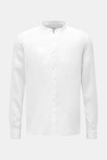 von Braun Linen shirt grandad collar - White