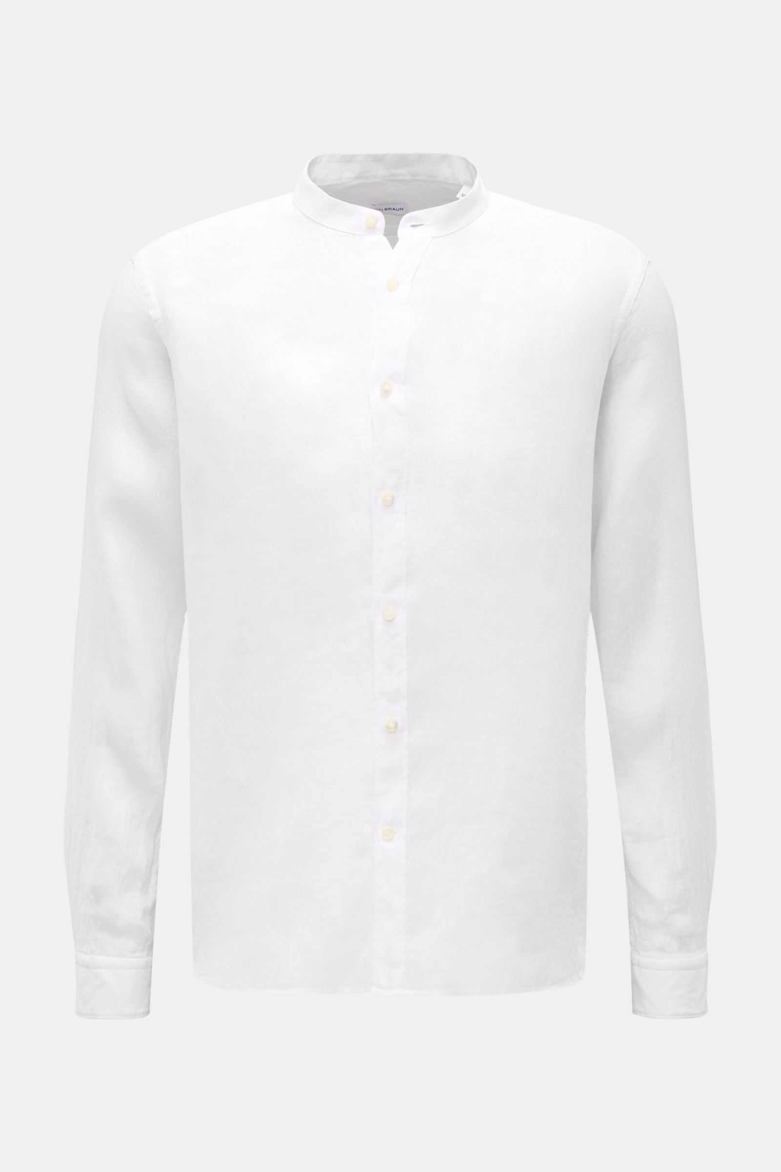 von Braun Linen shirt grandad collar - White