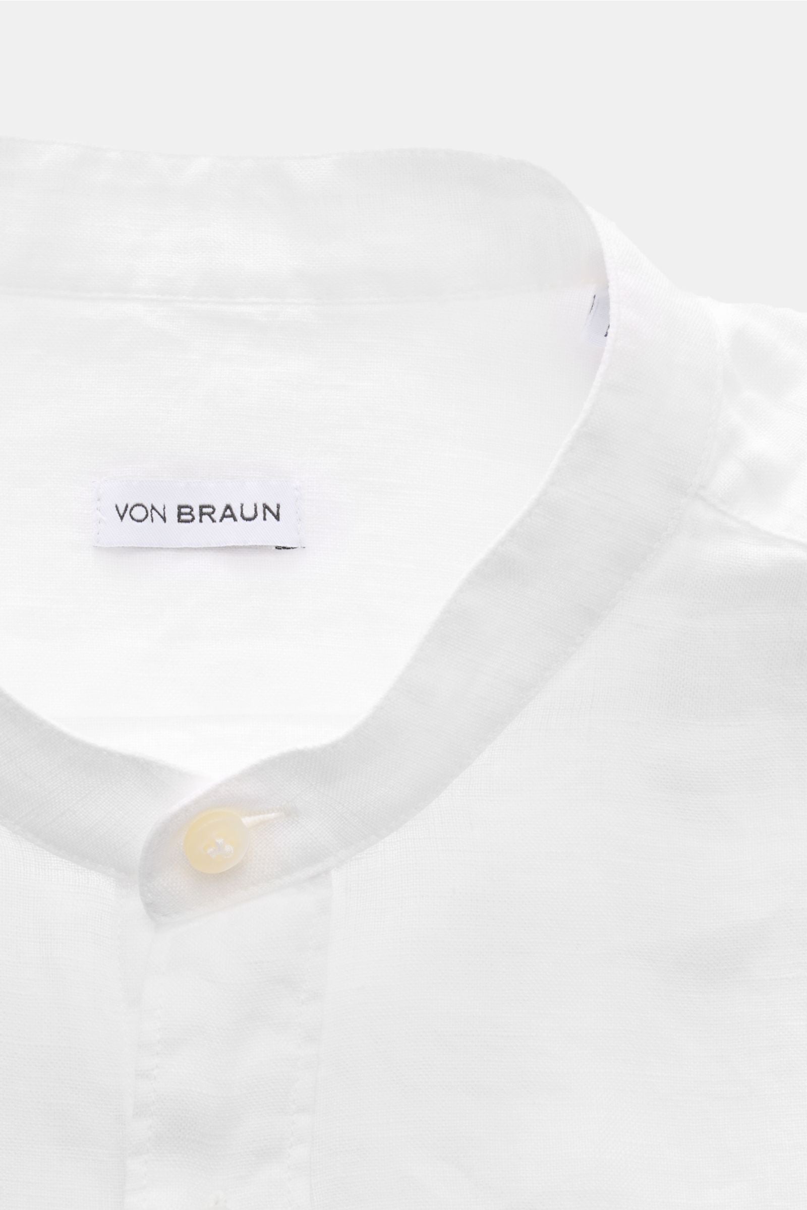 von Braun Linen shirt grandad collar - White