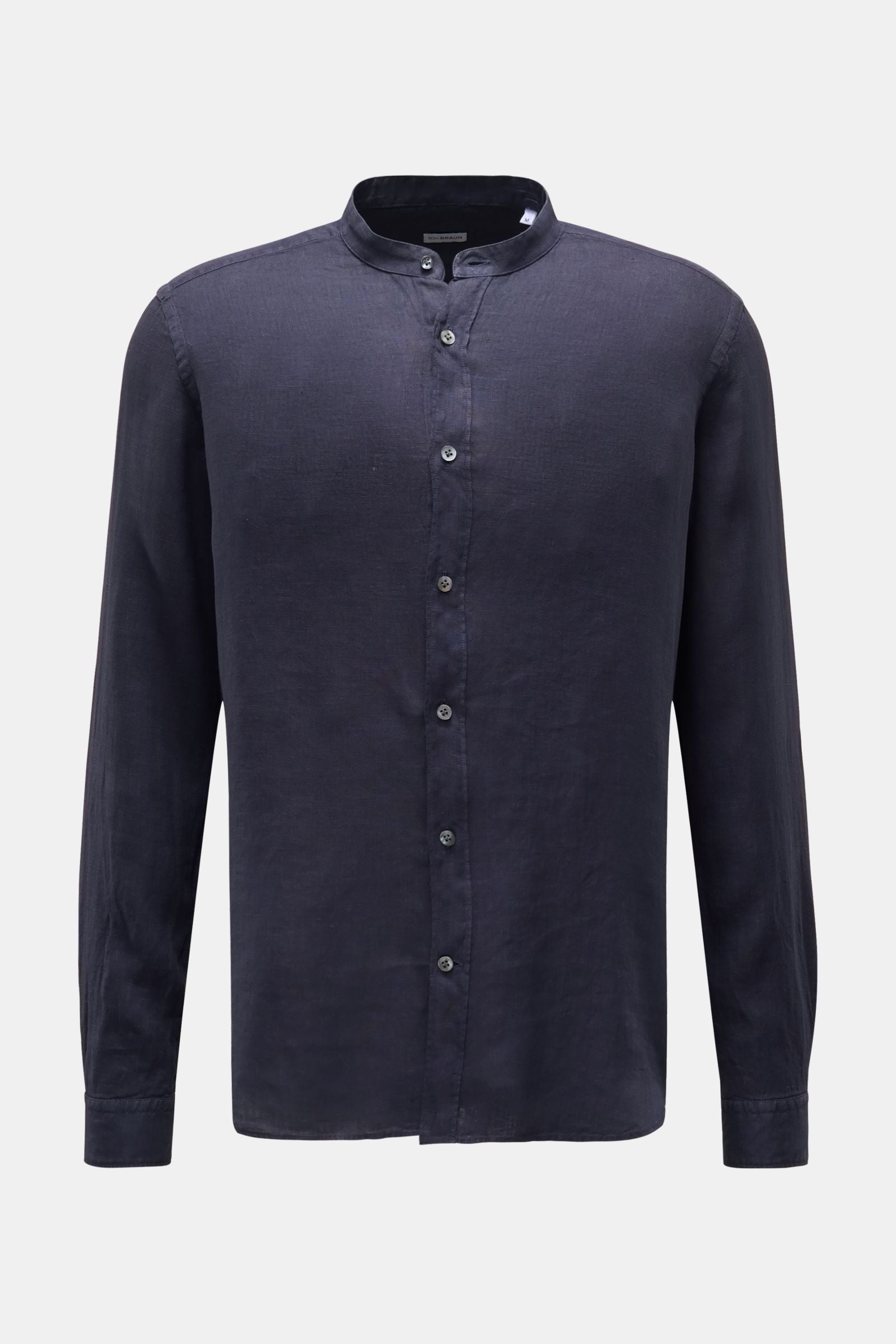 von Braun Linen shirt grandad collar - Navy