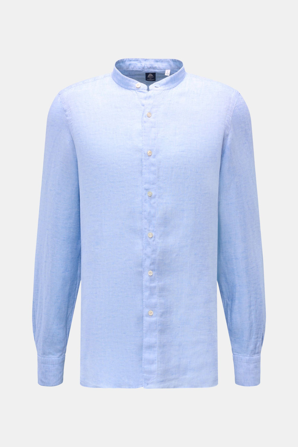 Finamore Linen shirt 'Lorenzo Gaeta' grandad collar - light blue
