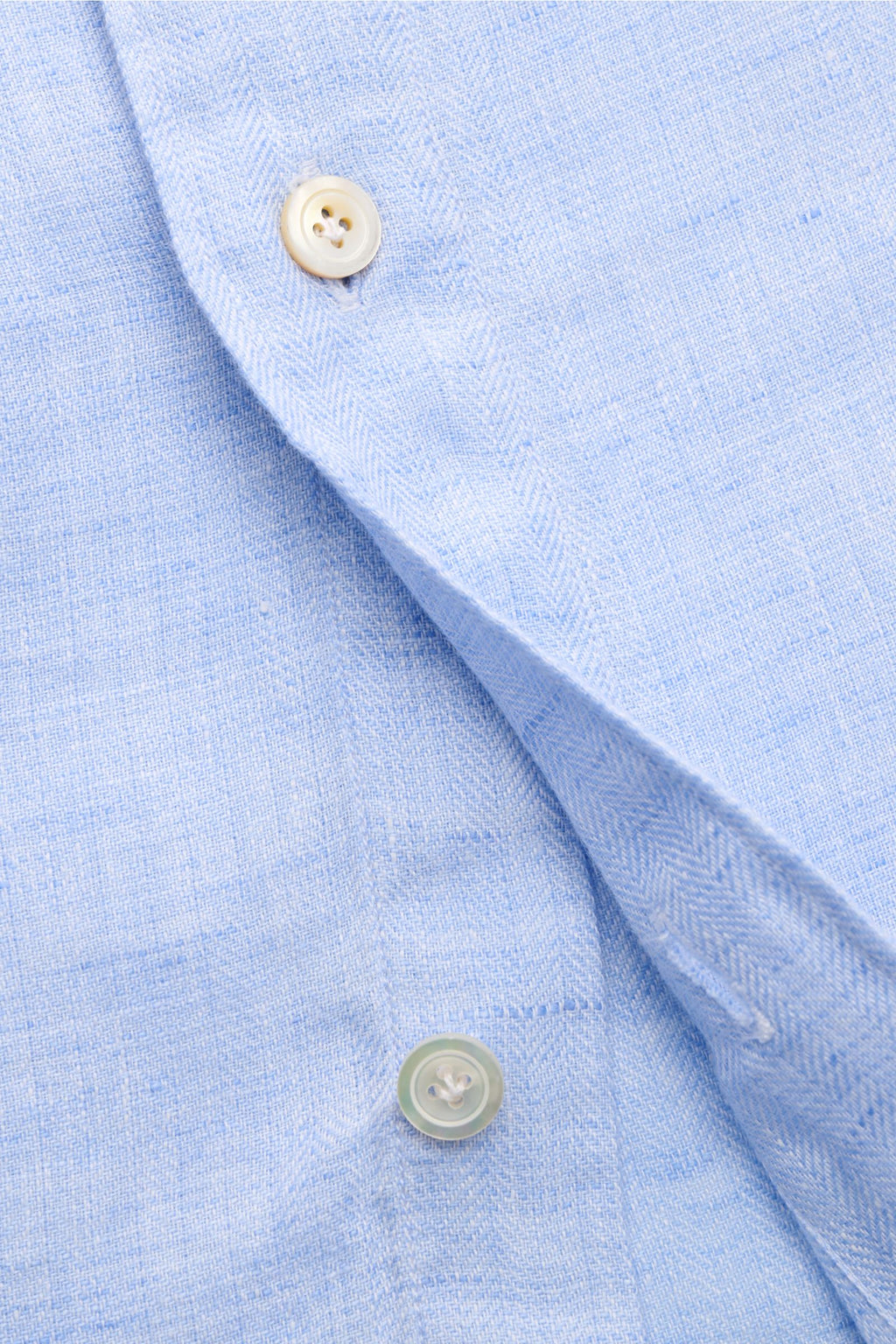 Finamore Linen shirt 'Lorenzo Gaeta' grandad collar - light blue