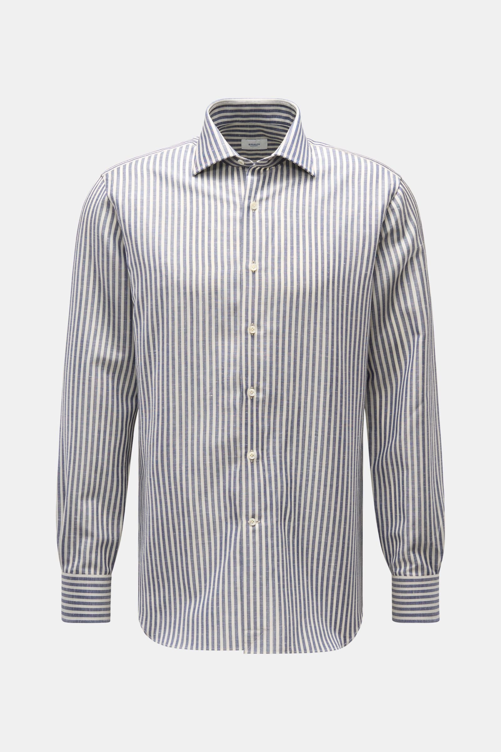 Gherardi Casual shirt shark collar dark - white striped