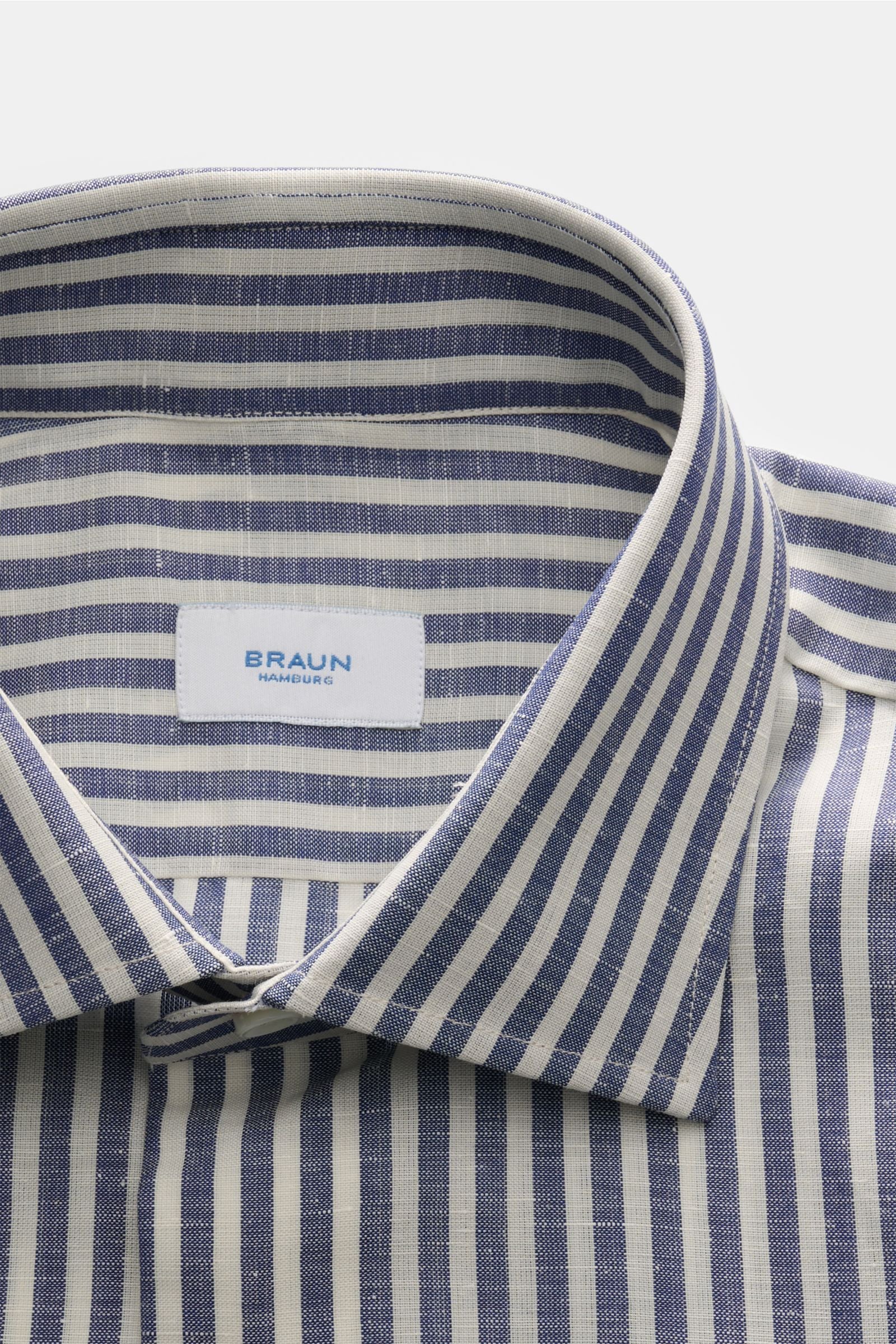 Gherardi Casual shirt shark collar dark - white striped