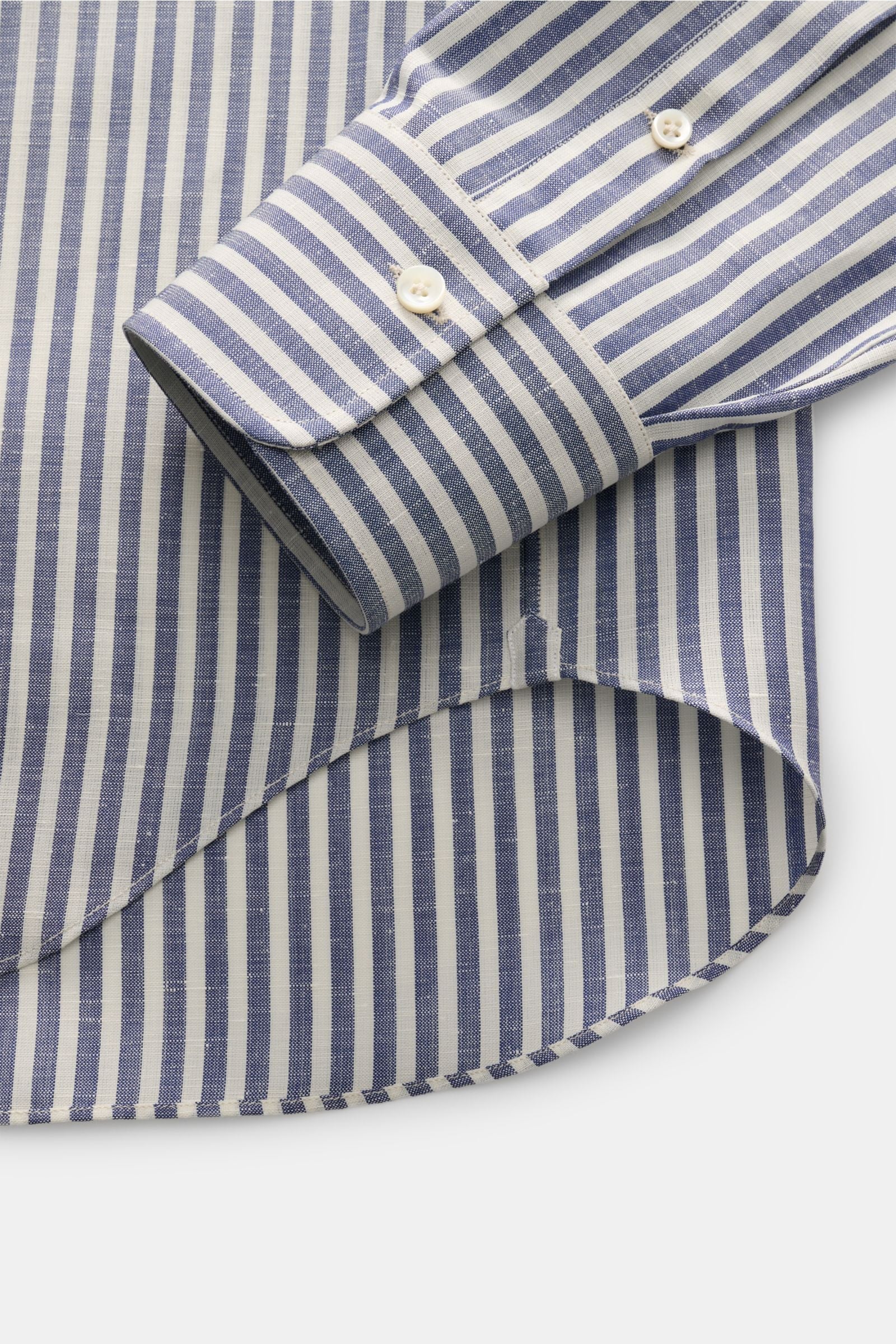 Gherardi Casual shirt shark collar dark - white striped
