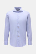 Gherardi Seersucker shirt shark collar smoky - smoky blue