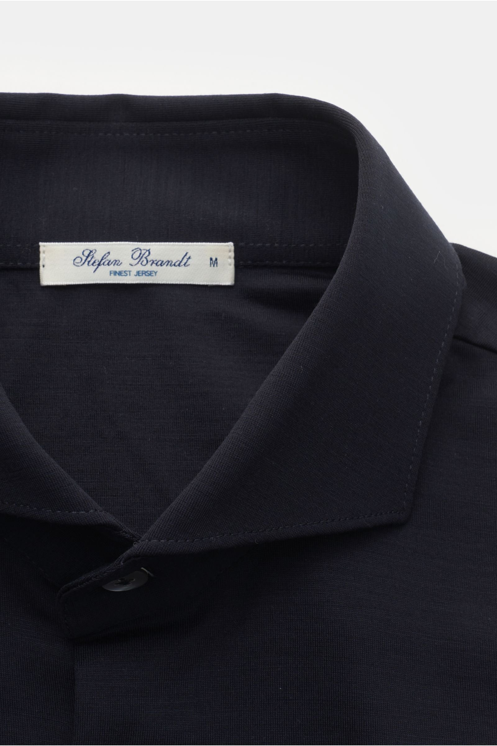 Stefan Brandt Jersey shirt 'Otis' shark collar - Navy