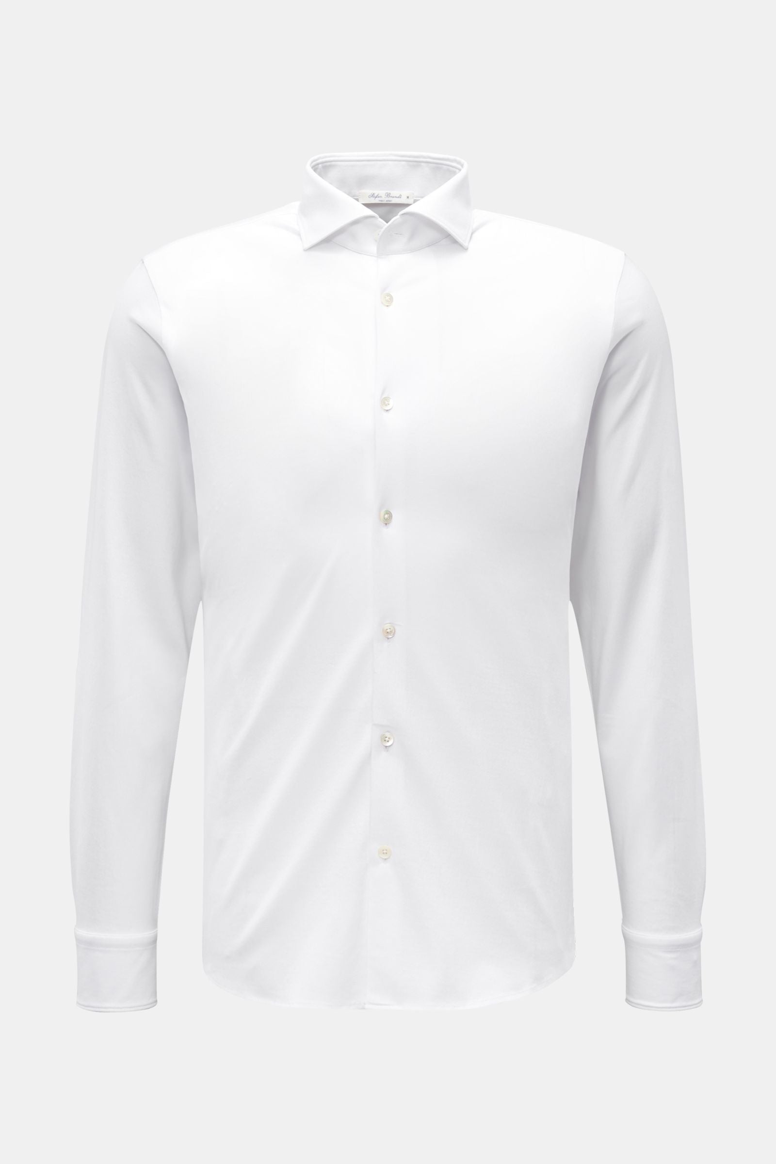 Stefan Brandt Jersey shirt 'Otis' shark collar - White